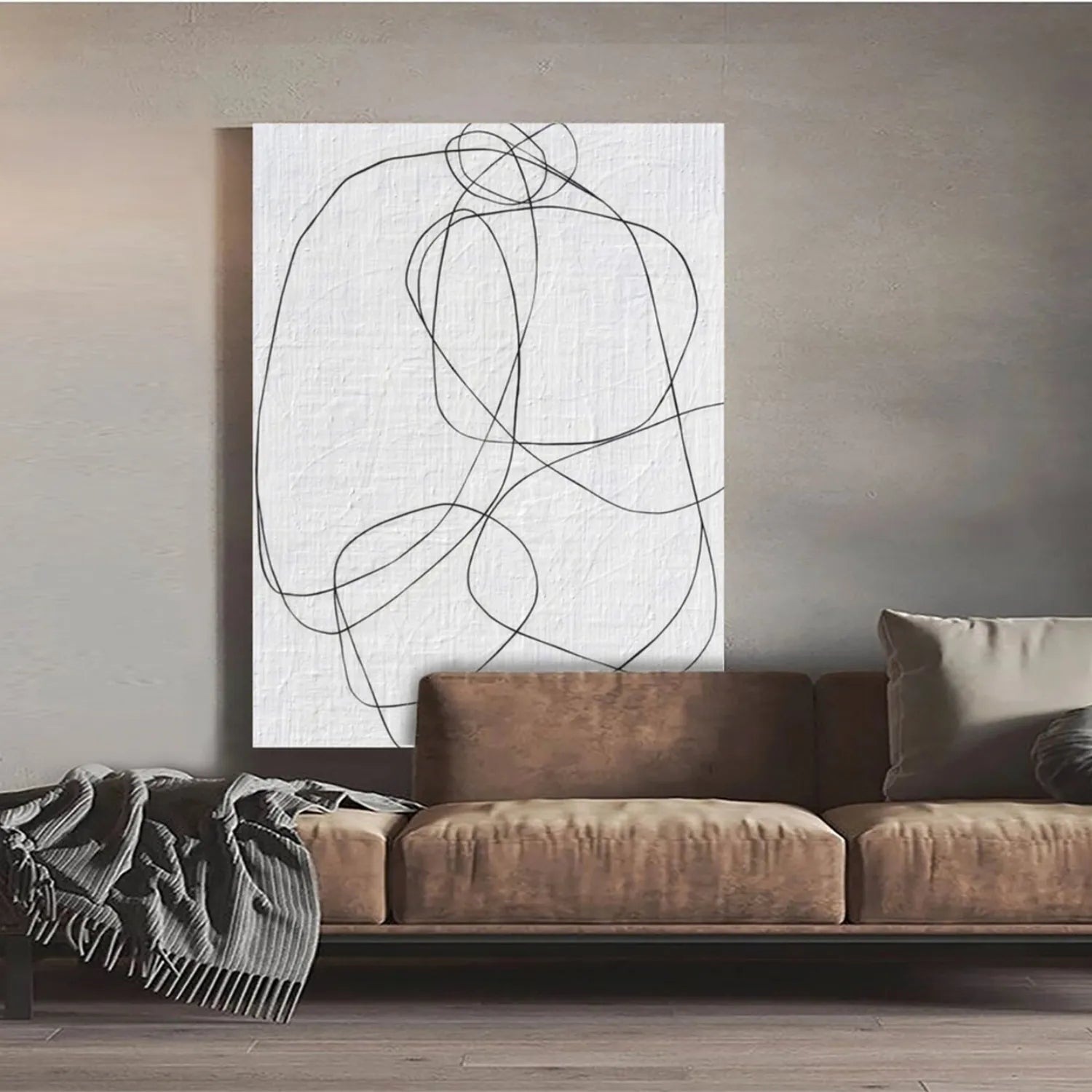 Abstract Painting #AB 199 - Modern Wall Art Decor for Living Room, Bedroom & Office - Unique Handmade Canvas Artwork