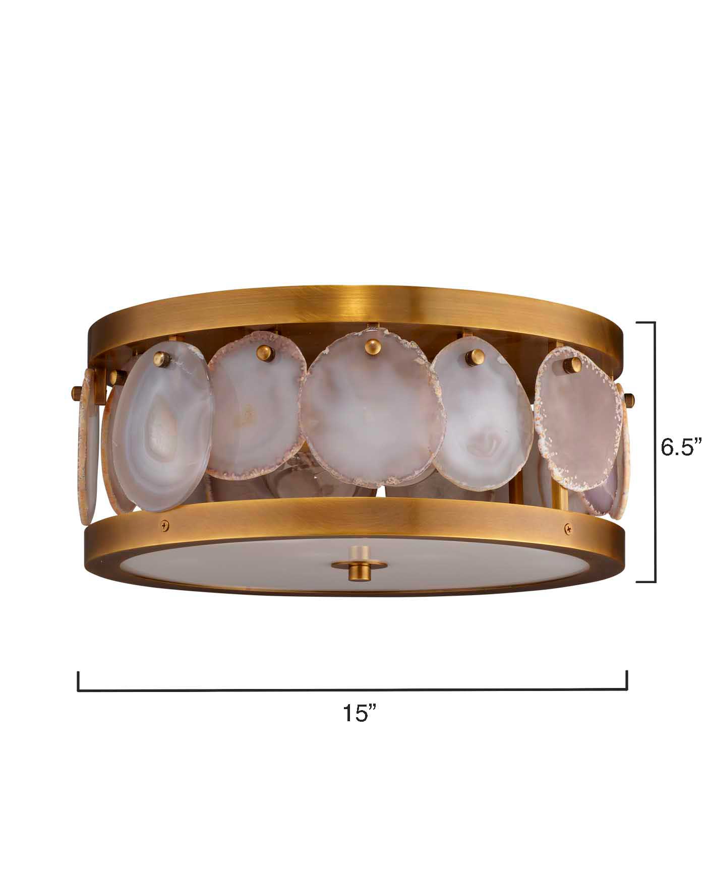 Upsala Agate Flush Mount Ceiling Light - Small Modern Crystal Chandelier for Bedroom, Living Room, Hallway & Dining Room Lighting