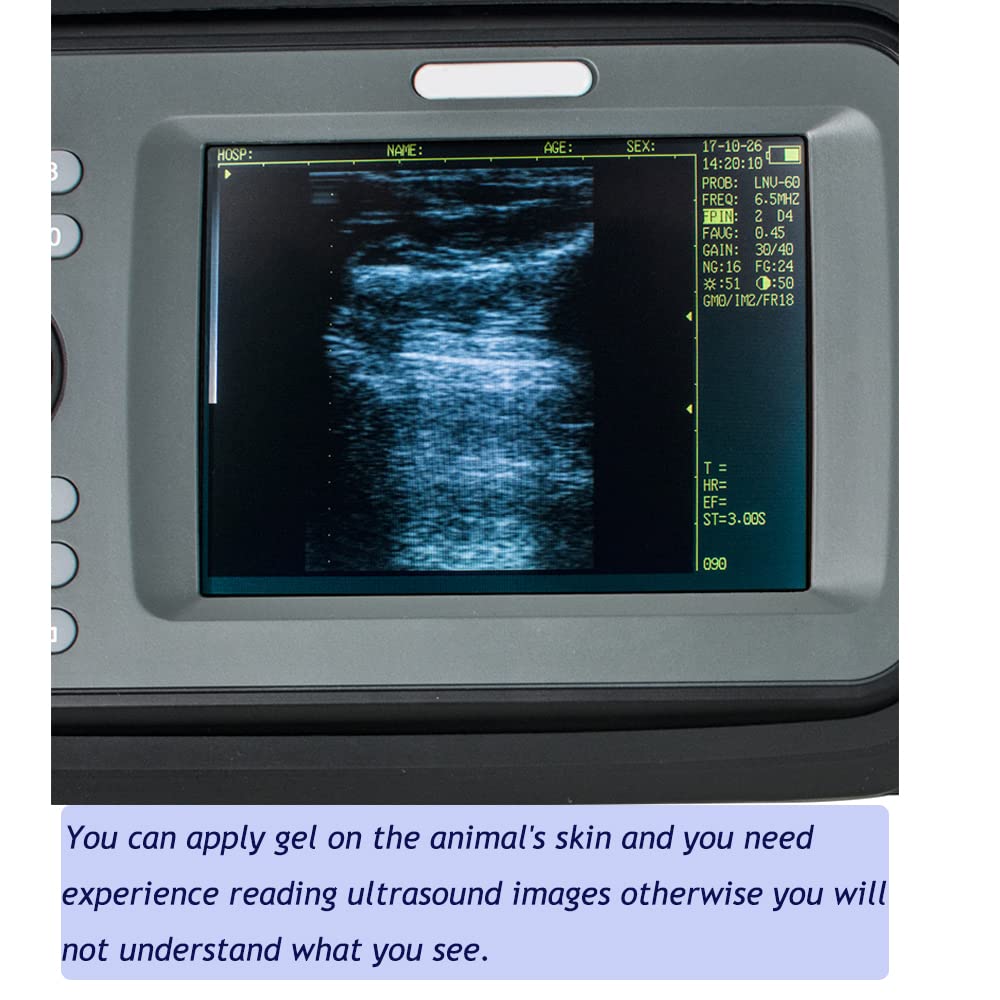 5.5 Inch Portable Handheld Veterinary Ultrasound Scanner with Rectal Probe - Animal Pregnancy Detector for Cattle, Horses, Camels & Livestock | Farm & Ranch Veterinary Equipment for Breeding & Pregnancy Diagnosis