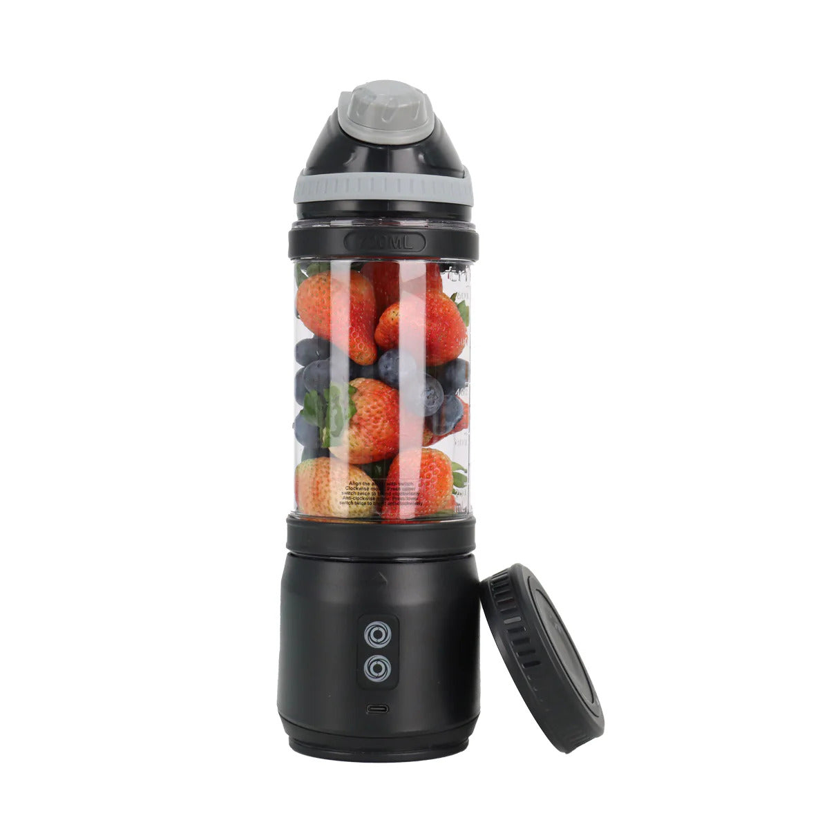 Milex On the Go Blender Pro - Portable Personal Smoothie Maker for Fruits, Vegetables & Protein Shakes - Perfect for Gym, Office & Travel - USB Rechargeable & BPA Free