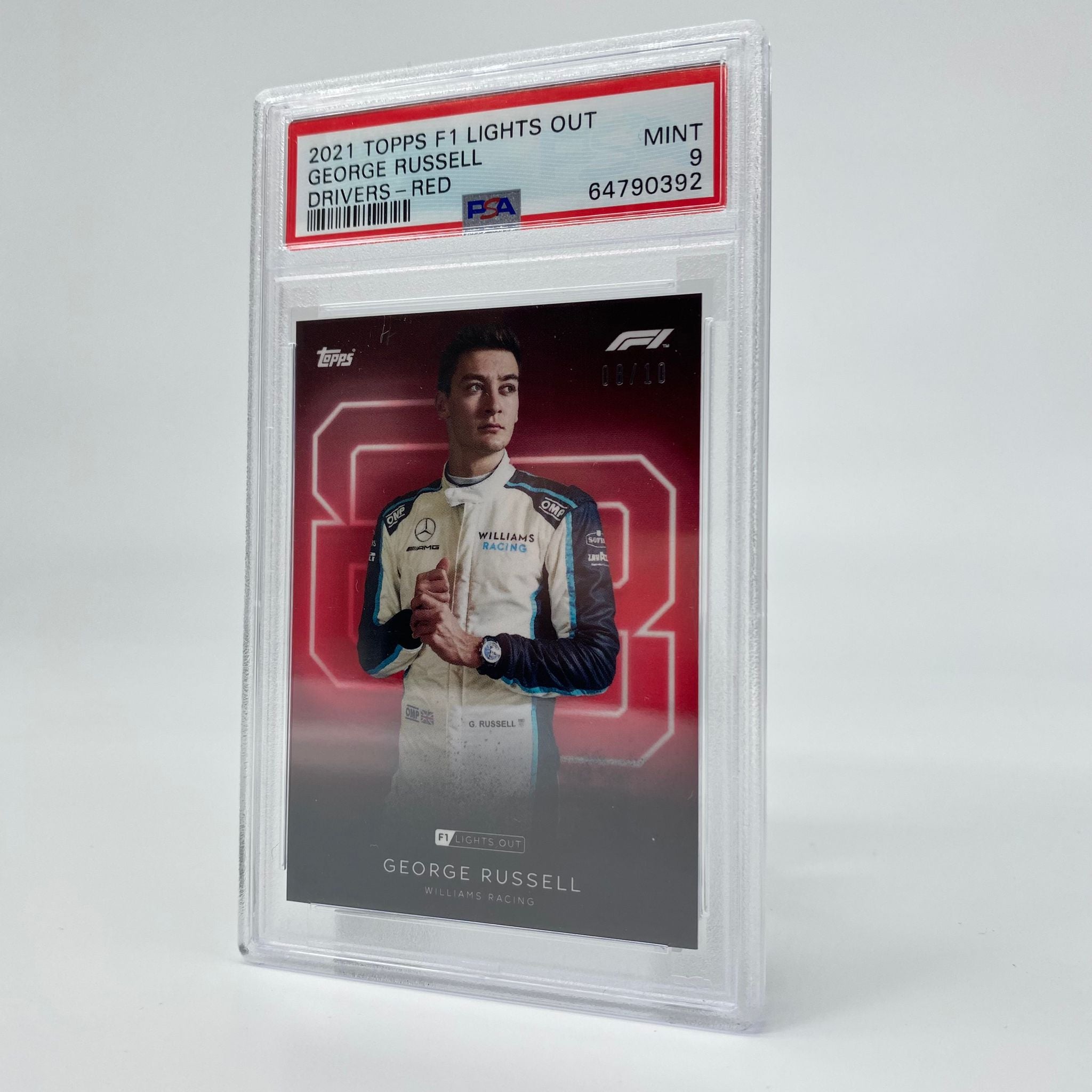 2008-10 George Russell PSA 9 Graded Red Parallel Racing Card - Perfect for F1 Collectors and Motorsport Fans - Ideal for Display, Trading, and Investment