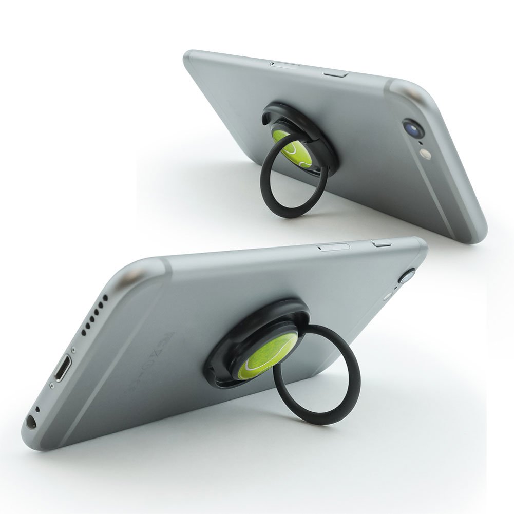 Mobile Smart Phone Finger Ring Grip Holder Stand - Durable Tennis Ball Design for Sports, Hobbies, and Outdoor Activities