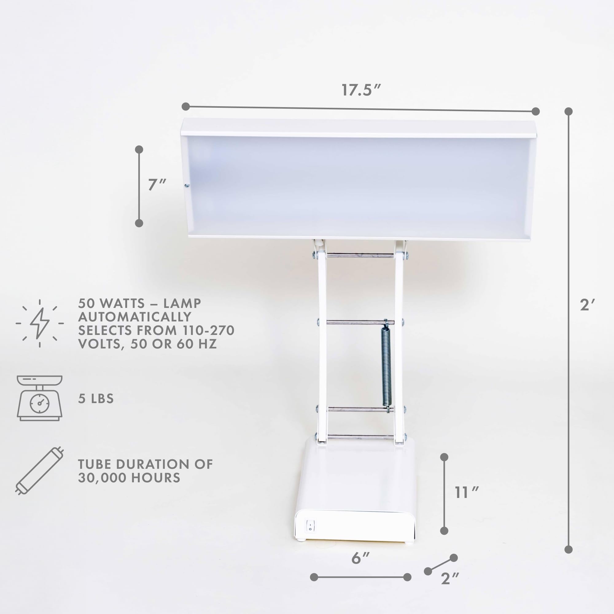 Northern Light Technologies NLT Adjustable Desk Lamp - 10000 Lux Full Spectrum LED Light Therapy Lamp for Mood & Energy Boost - Sunlight Therapy Lamp for Home, Office, and Seasonal Affective Disorder (SAD) Relief - Beige