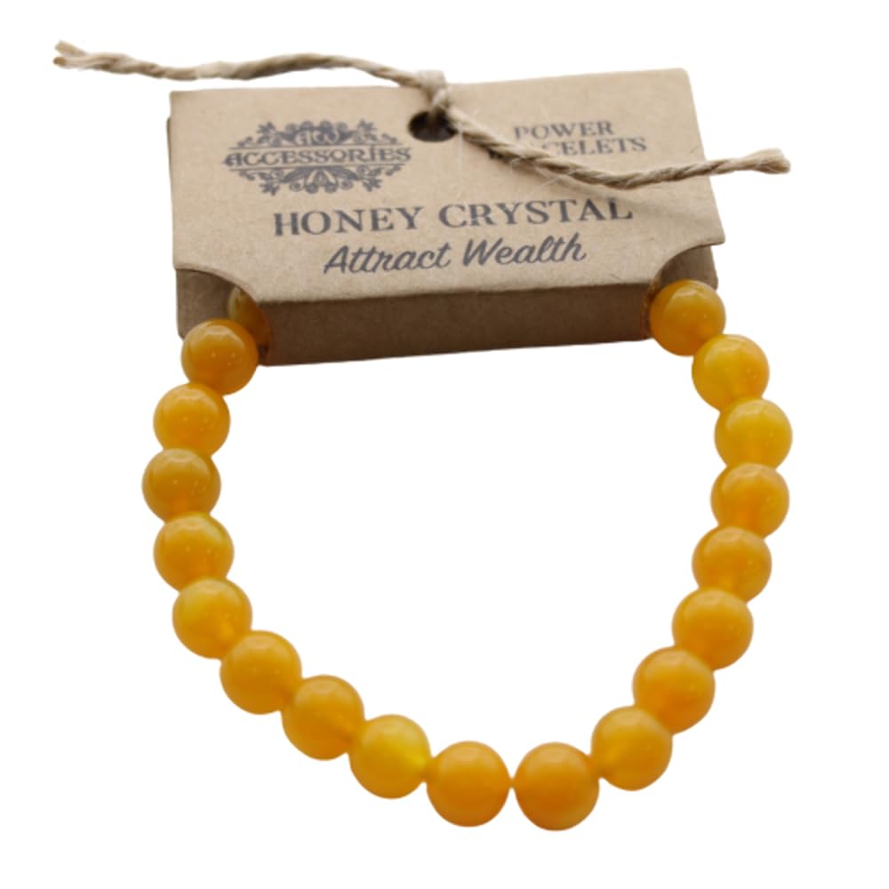 Honey Crystal Power Bracelet for Women - Natural Healing Energy & Positive Vibes - Chakra Balancing & Stress Relief - Perfect for Meditation, Yoga & Daily Wear