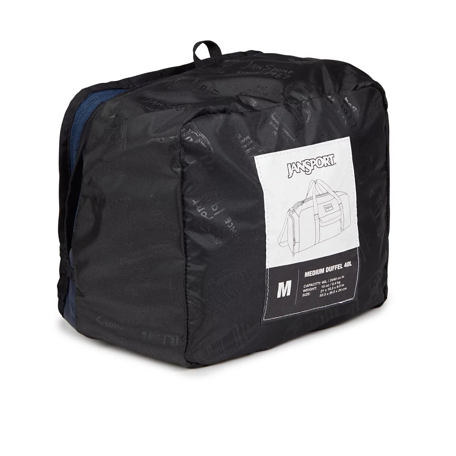JanSport Weekender Medium Duffel Bag - Navy Blue Travel Duffel for Gym, Weekend Trips & Sports Gear | Durable Carry-On Luggage with Shoulder Strap