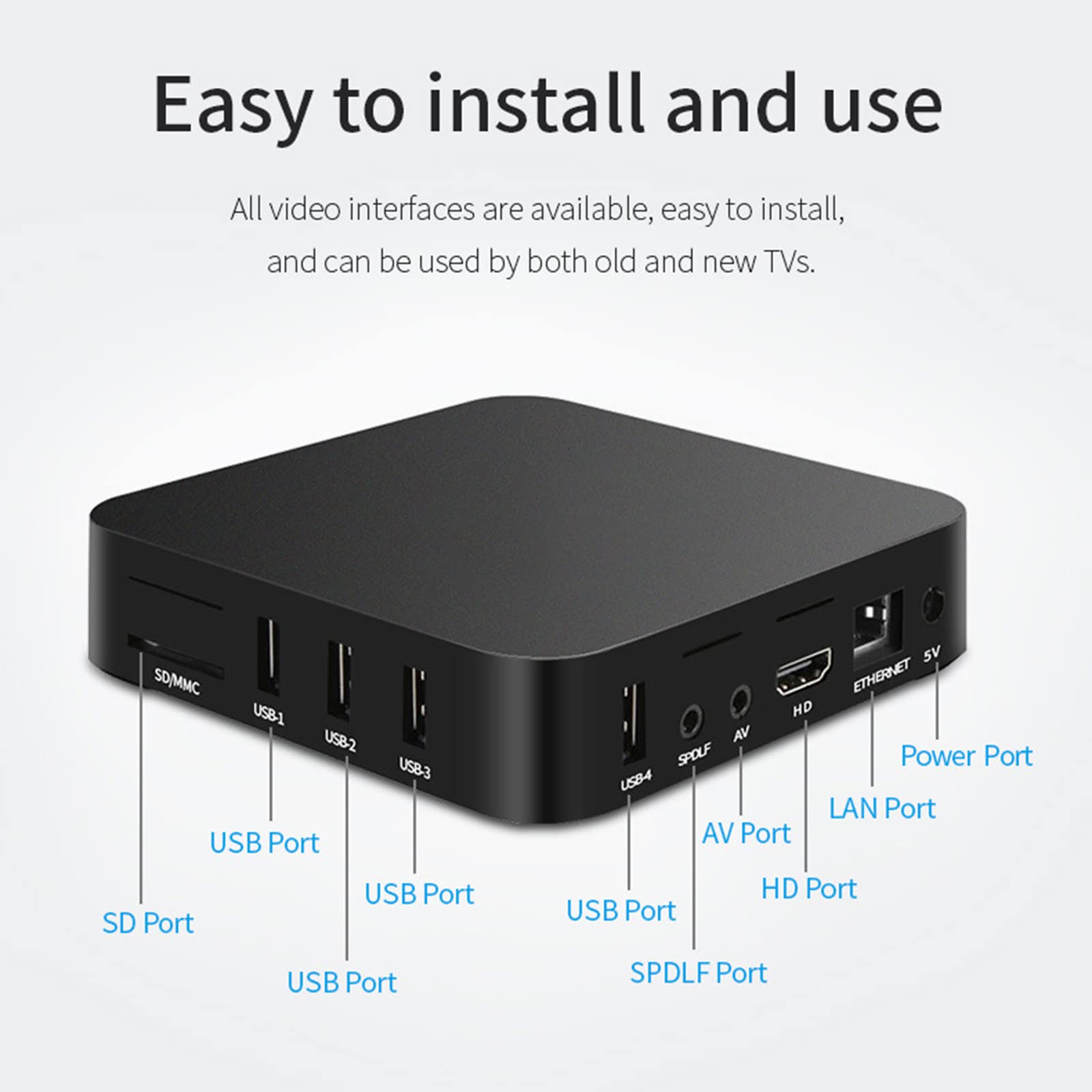 Lihuzmd Smart TV Box - Android 10.0 4K Ultra HD Streaming Media Player with WiFi 5G, Rockchip RK3228A Quad Core Processor, 4GB RAM + 64GB ROM - Perfect for Netflix, Hulu, YouTube & Home Entertainment System