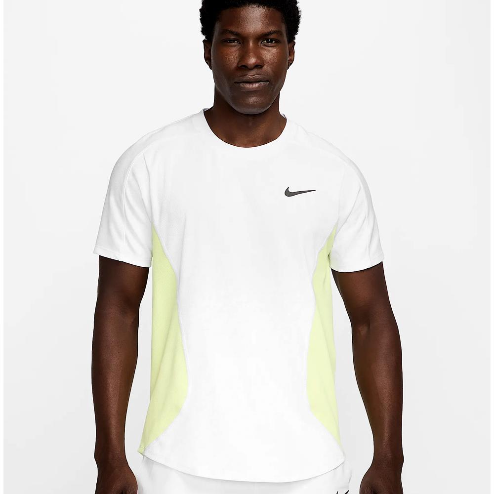 Nike Men's Slam Melbourne Top White/Luminous - Breathable Performance Shirt for Running, Gym & Casual Wear