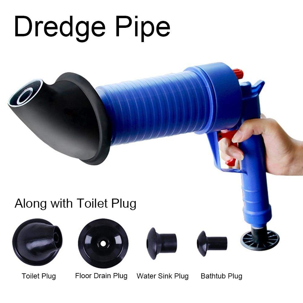 High Pressure Air Drain Blaster - Powerful Drain Clog Remover & Sink Plunger for Bathroom, Toilet, Shower, Kitchen - Unclog Pipes Fast in Bathtubs, Sinks & Drains - Ideal for Home Plumbing Emergencies & Routine Maintenance