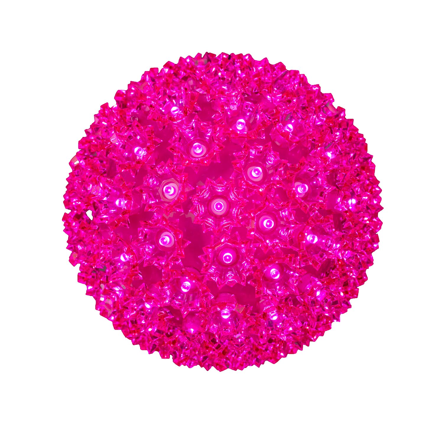 100-LED Starlight Sphere Pink Christmas Lights - 7.5 Inch Outdoor Hanging Ball Lights, Commercial Grade Large Decorative Lighting for Christmas Trees, Parties, Weddings & Garden Decor