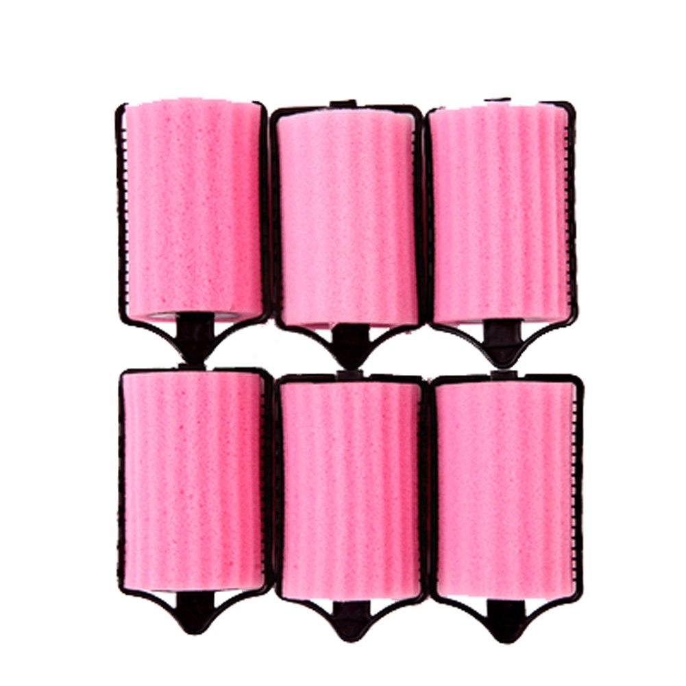 Heatless Hair Curlers Set of 6 - No Heat Hair Curling Tools for Natural Waves, DIY Sponge Rollers for Damage-Free Styling | Perfect for Overnight Curls, Home Salon, and Gentle Hair Care