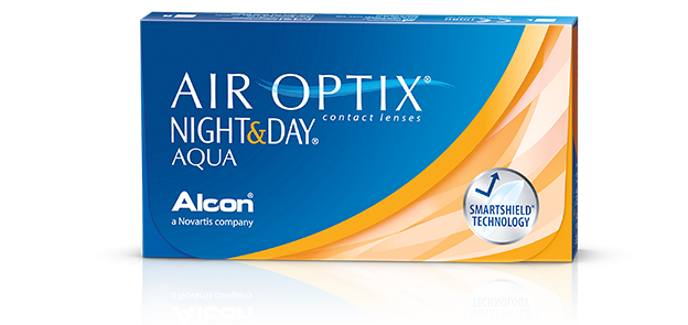 Air Optix Night & Day Aqua Contact Lenses - 6 Pack (Monthly Disposable) - Comfortable Extended Wear for 30 Days - Perfect for Travel, Work & Active Lifestyles