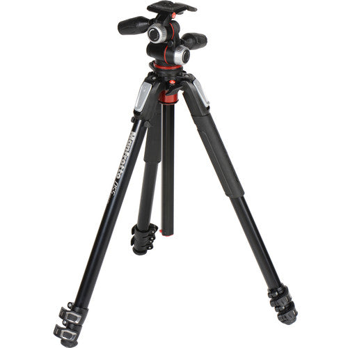 Manfrotto 055 AL Professional Aluminum Tripod with 3-Way Pan/Tilt Head - Perfect for Photography, Videography & Outdoor Shooting