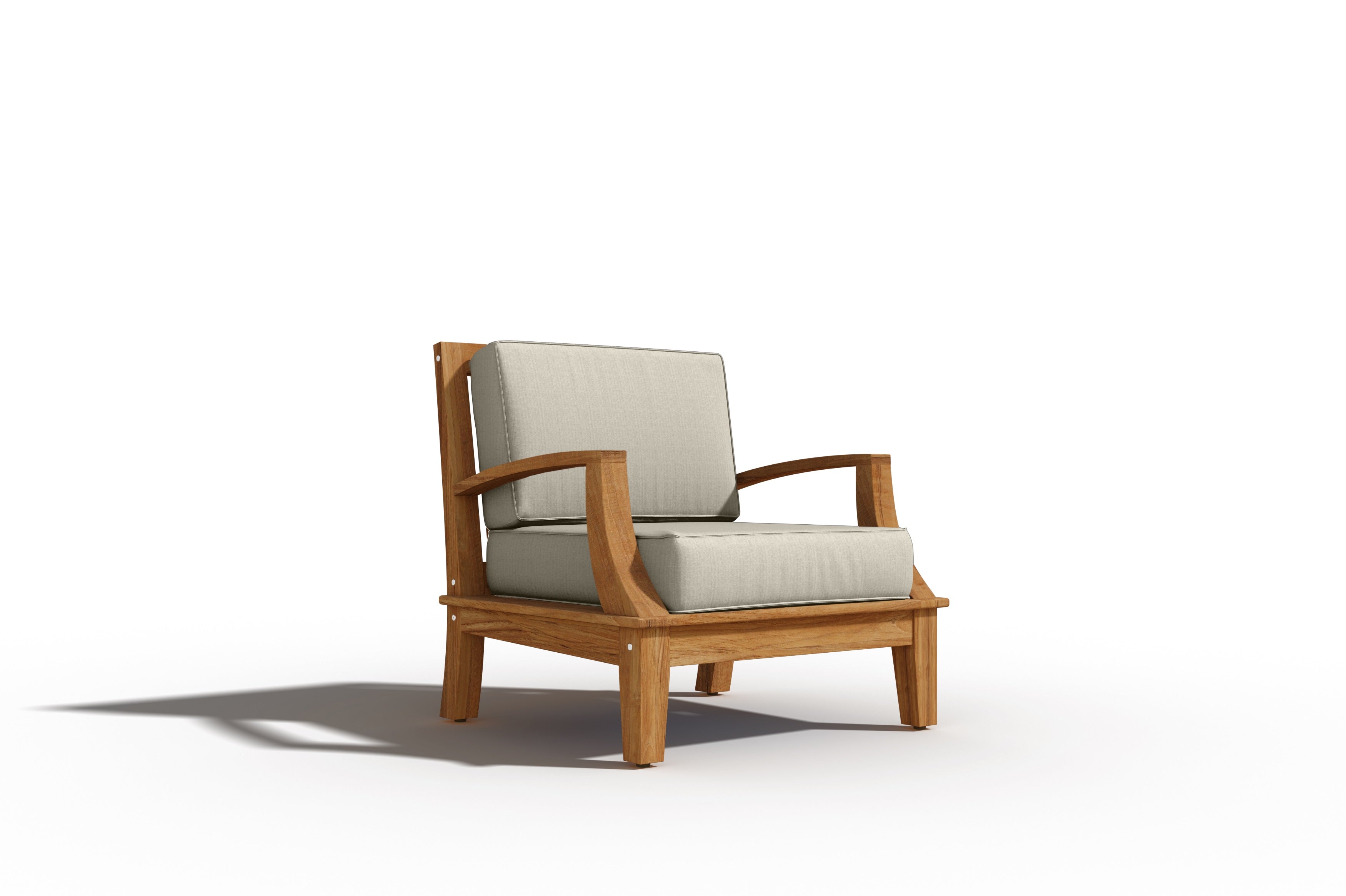 Premium Eliane Teak Outdoor Club Chair with Sunbrella Fabric Cushion - Weather-Resistant Patio Furniture for Poolside, Garden & Backyard Relaxation
