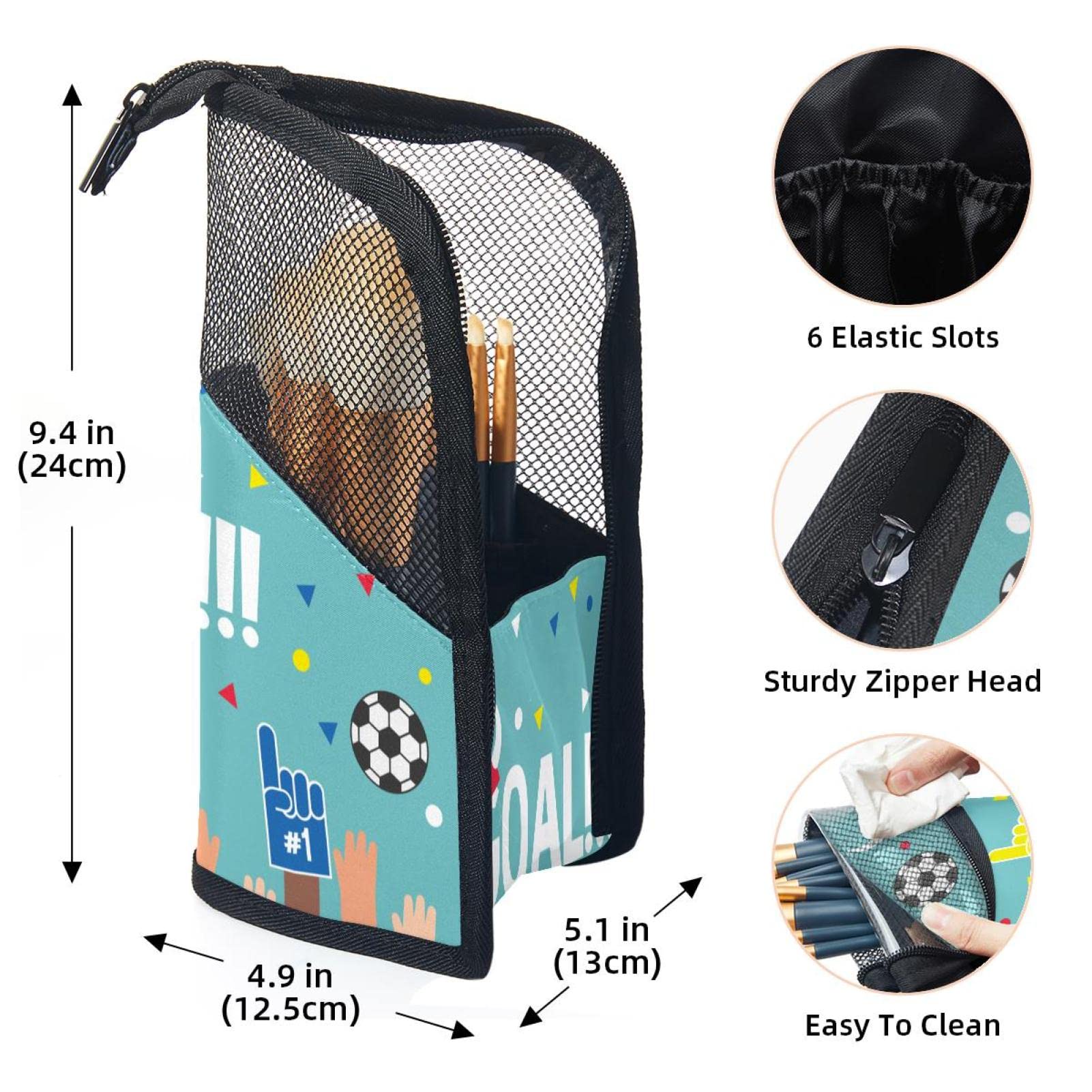12-Piece Makeup Brush Organizer Bag with Football Design - Portable Travel Cosmetic Brush Holder Case for Professional & Home Makeup Artists | Perfect for Travel, Salon, and On-the-Go Touch Ups