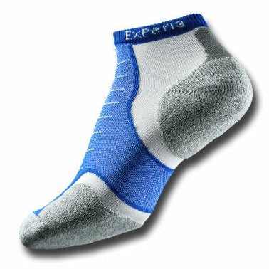 Thorlo Experia Micro Mini Unisex Running Socks - Lightweight Cushioned Athletic Socks for Men & Women (Blue) - Perfect for Jogging, Gym Workouts & Outdoor Activities