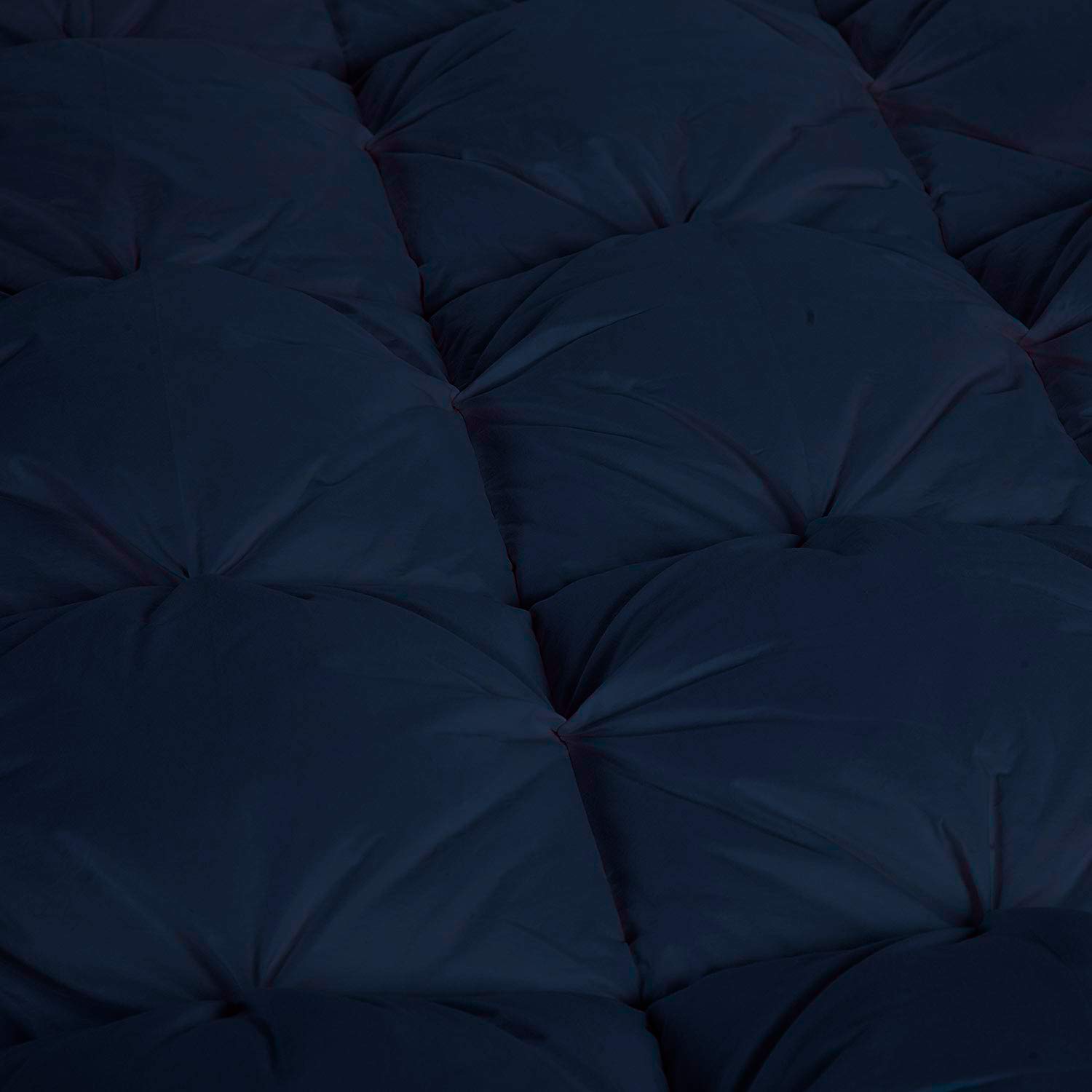 Premium 1000 Thread Count 100% Egyptian Cotton Half Piece Pinch Pleated Comforter - Super Soft King/California King Size Navy Blue - Perfect for Luxury Bedrooms & Hotel-Style Comfort