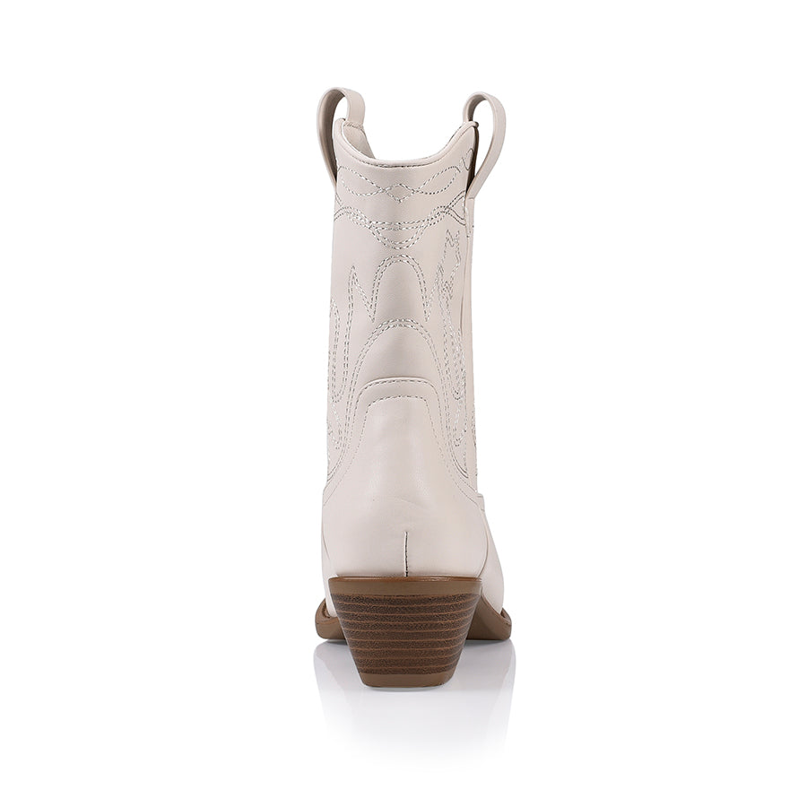 Authentic Howdy Cowboy Boots - Genuine Bone Smooth Leather Western Boots for Men & Women | Perfect for Country Dancing, Rodeos & Western Fashion