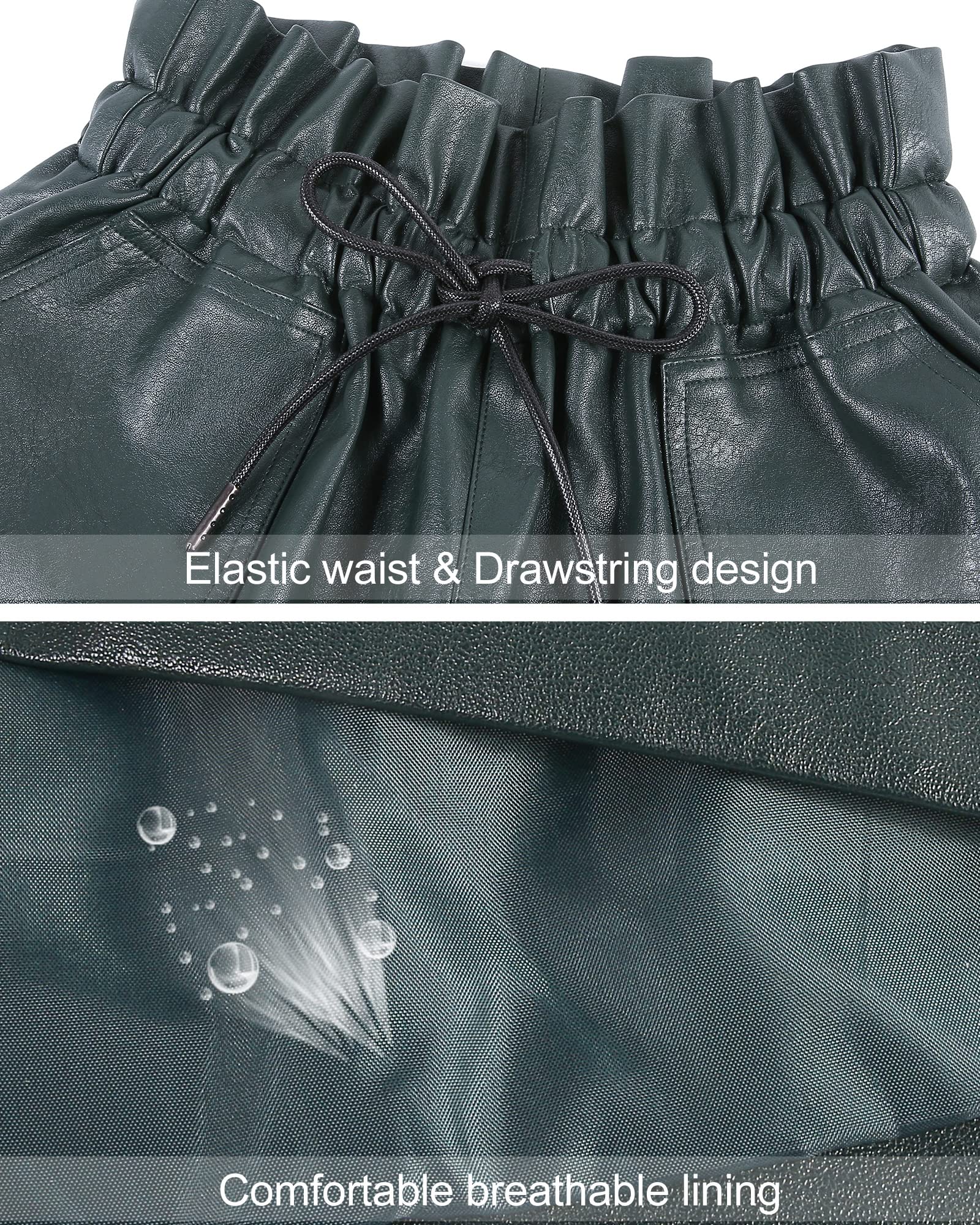 QIANXIZHAN Women's Faux Leather High Waist Wide Leg Shorts - Sexy Stretch Vegan Leather Shorts for Women | Perfect for Night Out, Club Wear, and Summer Fashion