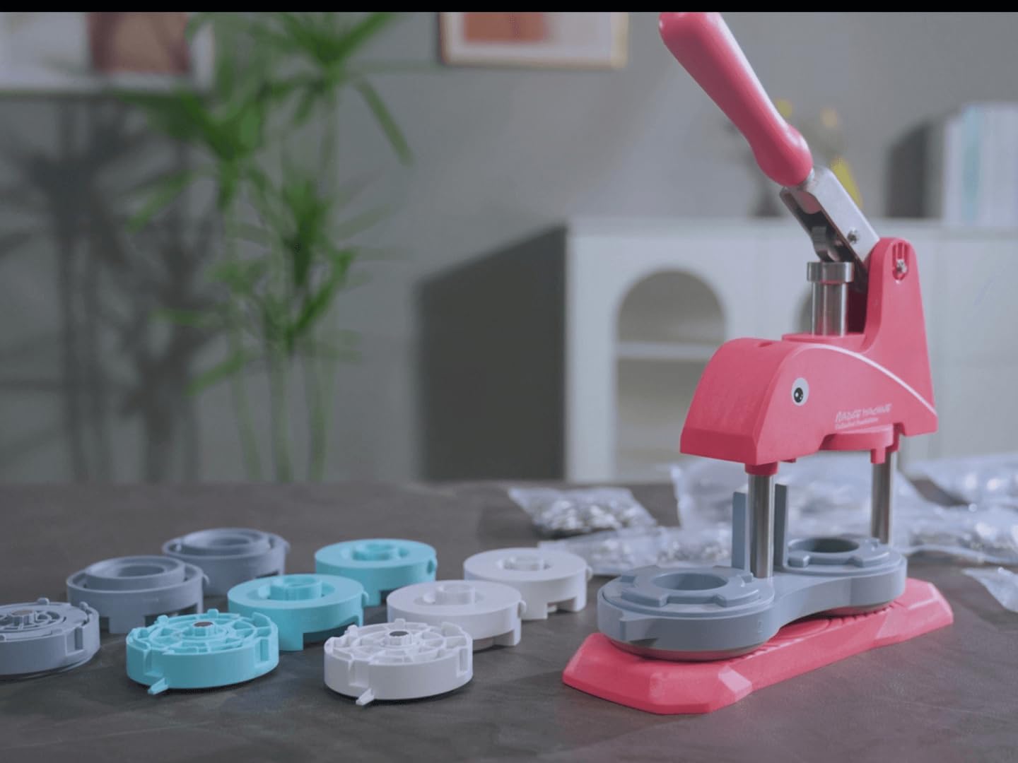 Button Pin Maker Machine Kit - 300 Pcs 1'', 1.25'', 2.25'' Badge Press with Dies, Refills & Circle Cutters for DIY Custom Pins - Perfect for Events, Parties, Fundraisers & Craft Projects