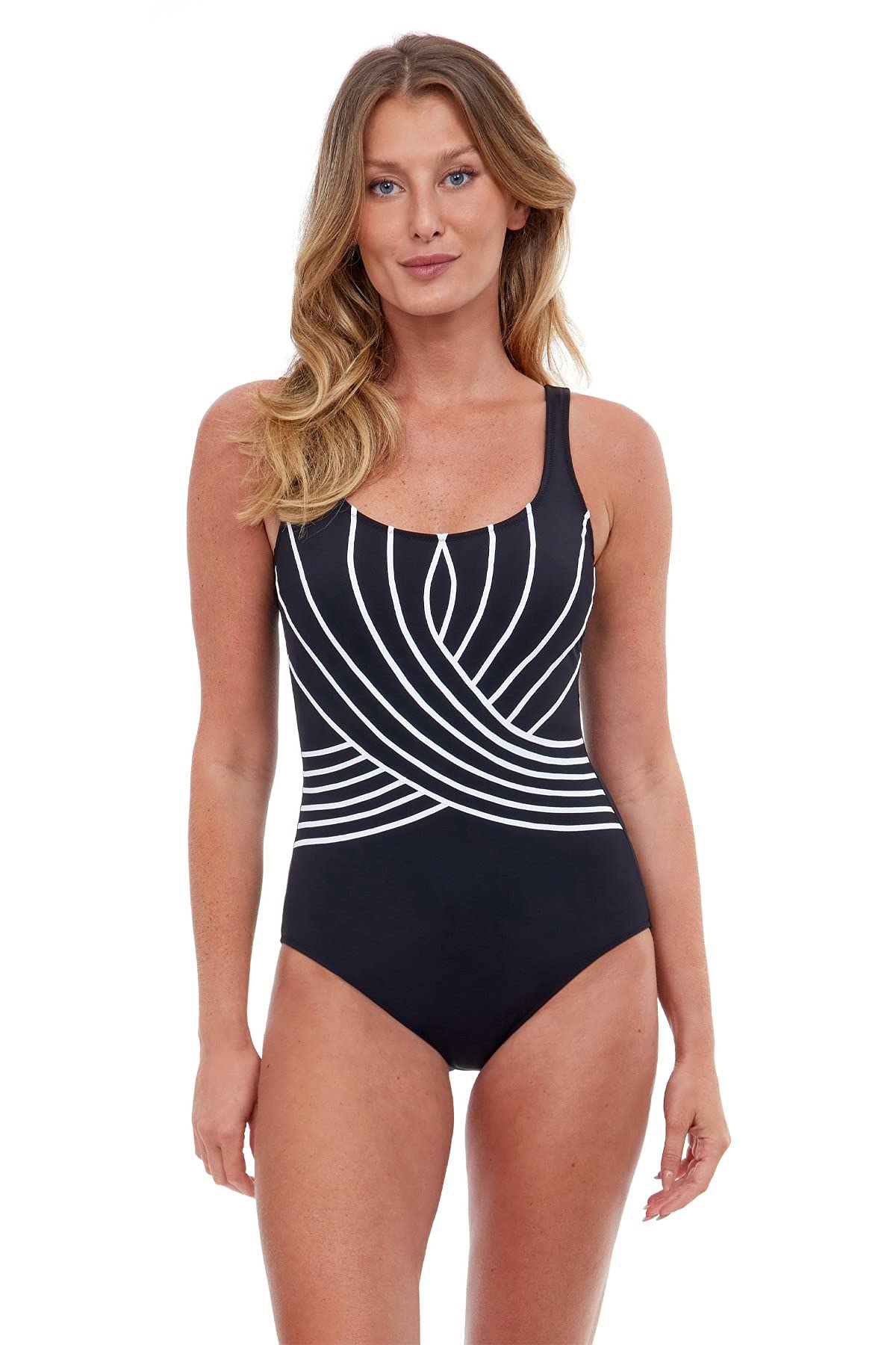 Gottex Women's Standard Embrace Square Neck One Piece Swimsuit - Comfortable & Stylish Bathing Suit for Beach, Pool & Vacation