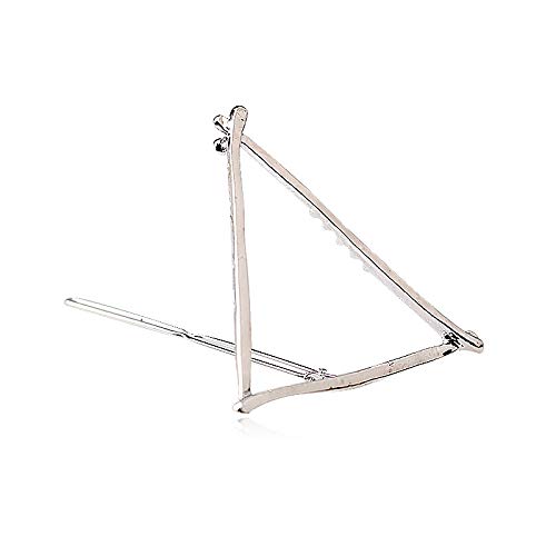 Fashion Women's Alloy Metal Hair Clips Set - 2PCS Triangle & Moon Hairpins for Girls, Hair Accessories Holder (Gold Moon) - Perfect for Parties, Weddings & Daily Styling