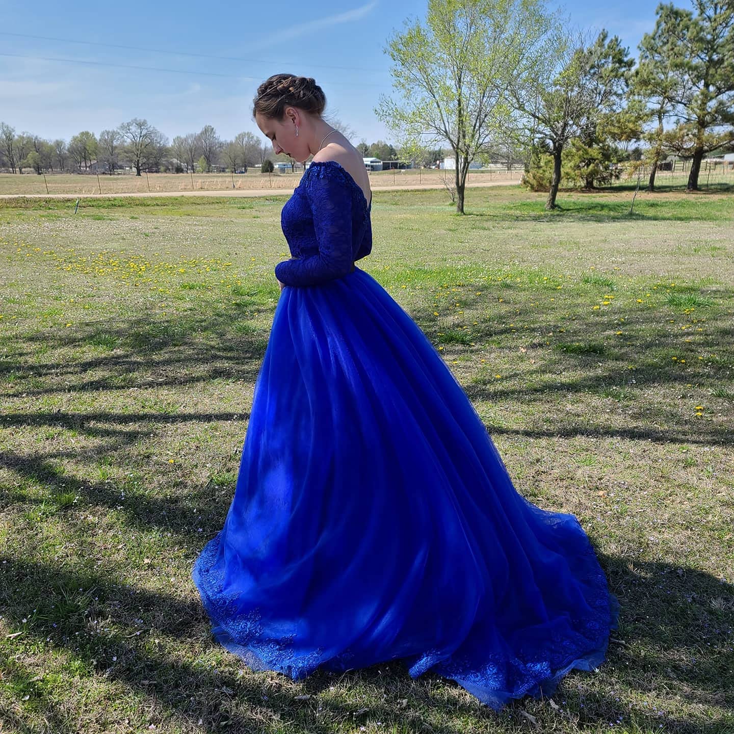 Elegant Off Shoulder Lace Satin Quinceanera Dress for Women - Long Sleeve Formal Prom Gown BD2822C | Perfect for Weddings, Parties & Special Occasions