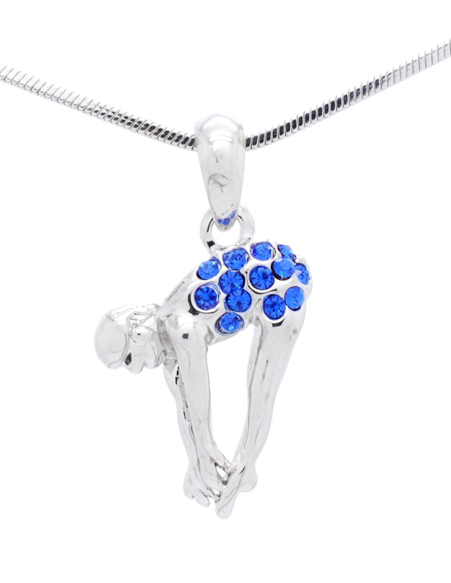 Violet Victoria Rhodium Plated Crystal Diving Necklace for Swimming & Beach