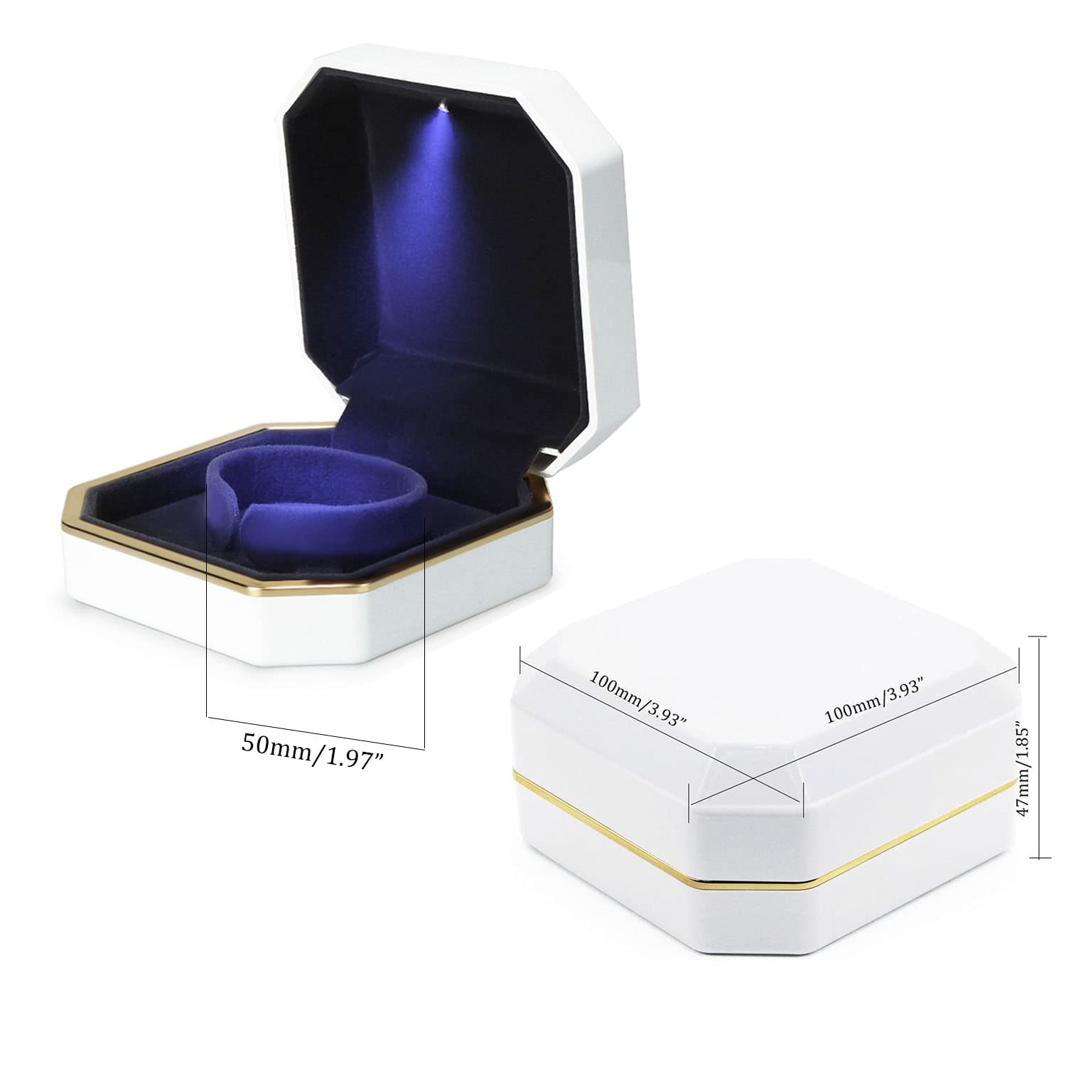 Luxury Velvet Jewelry Box with LED Light - Elegant Bracelet Storage Case & Organizer Holder for Necklaces, Rings & Watches - Perfect Gift for Women, Wedding & Home Decor
