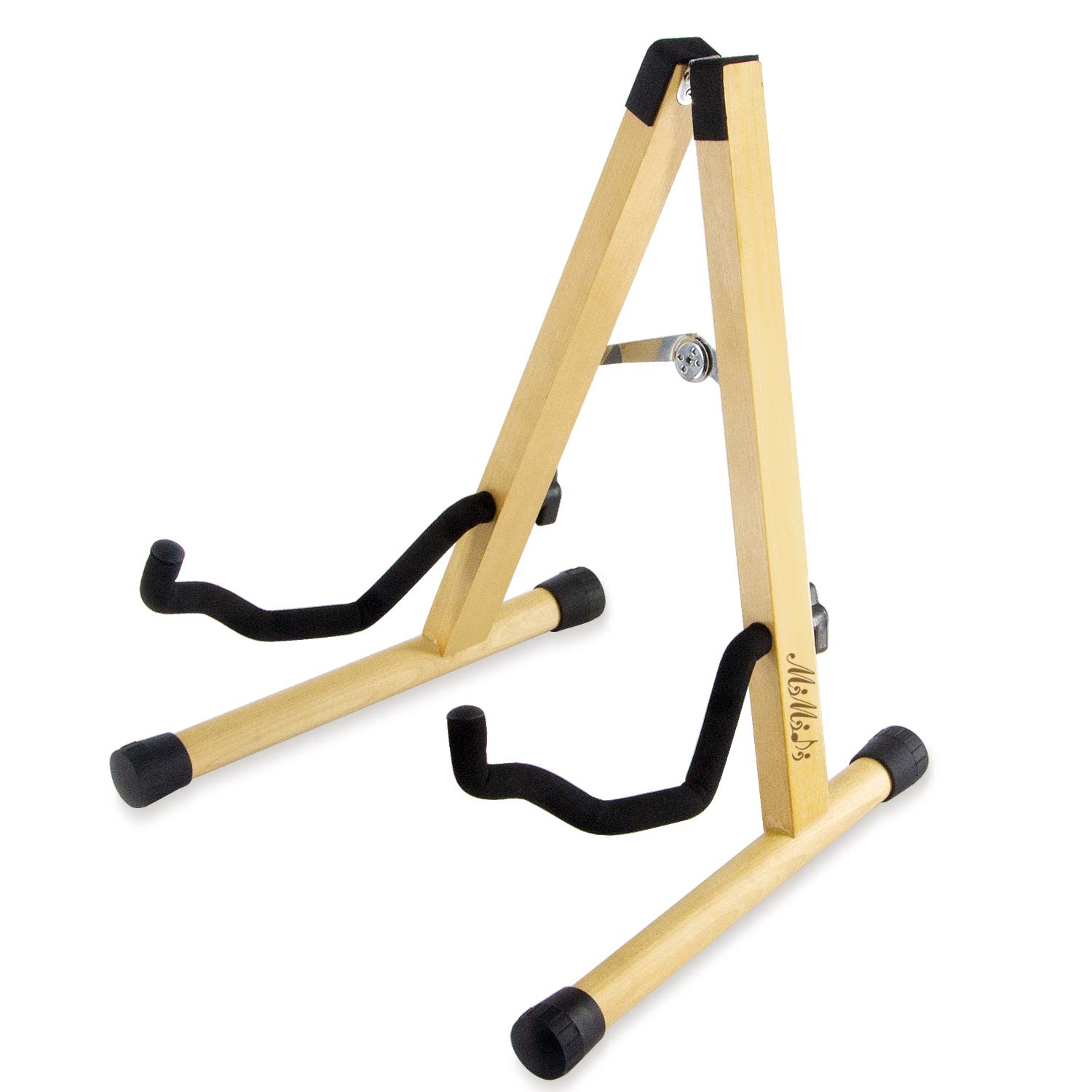 MIMIDI A-Frame Beech Wood Guitar Stand for Acoustic, Electric & Bass Guitars - Durable Floor Guitar Holder for Home, Studio & Stage Use