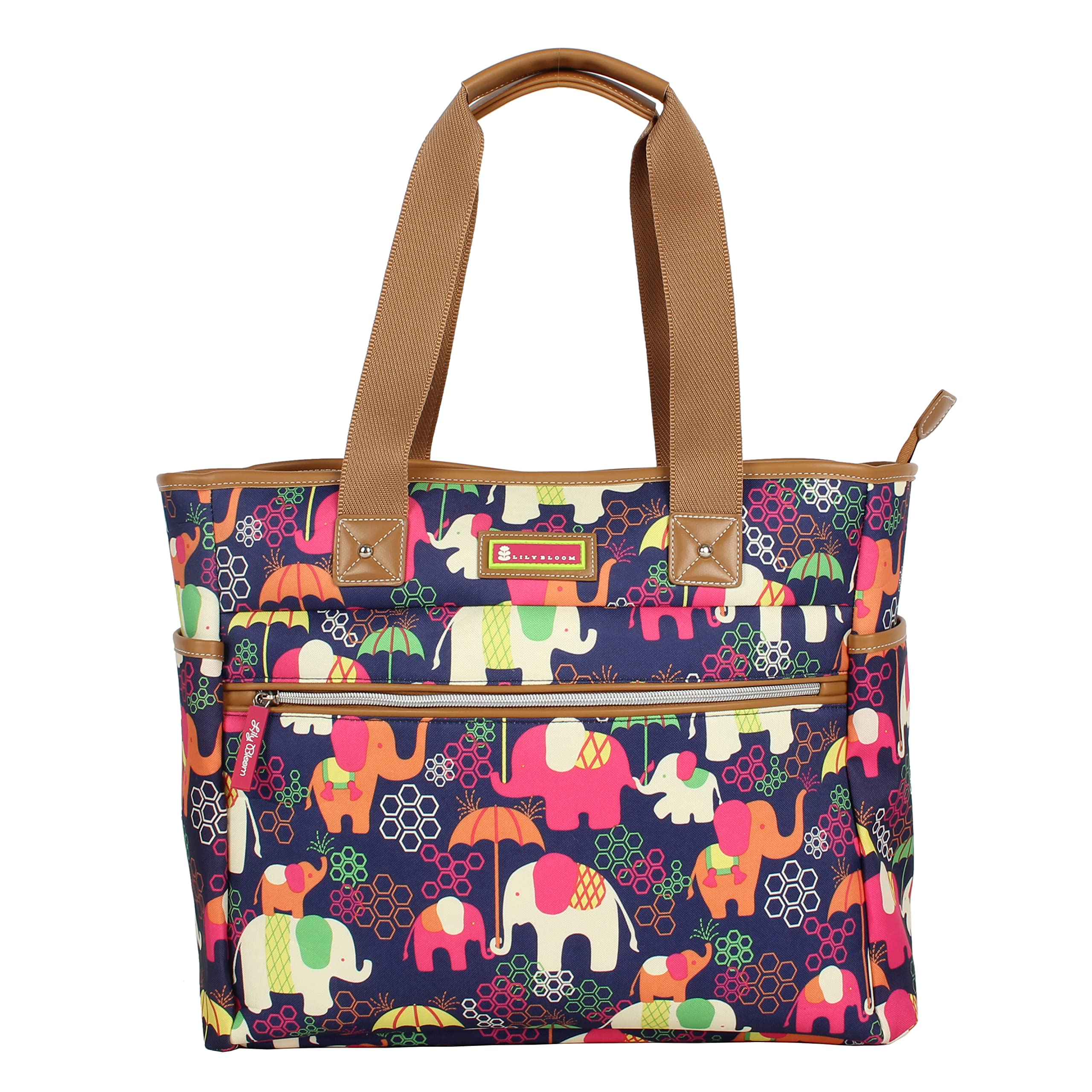 Lily Bloom Floral Print Handbag for Women - Large Capacity Tote Satchel Shoulder Bag - Perfect for Work, Travel & Everyday Use