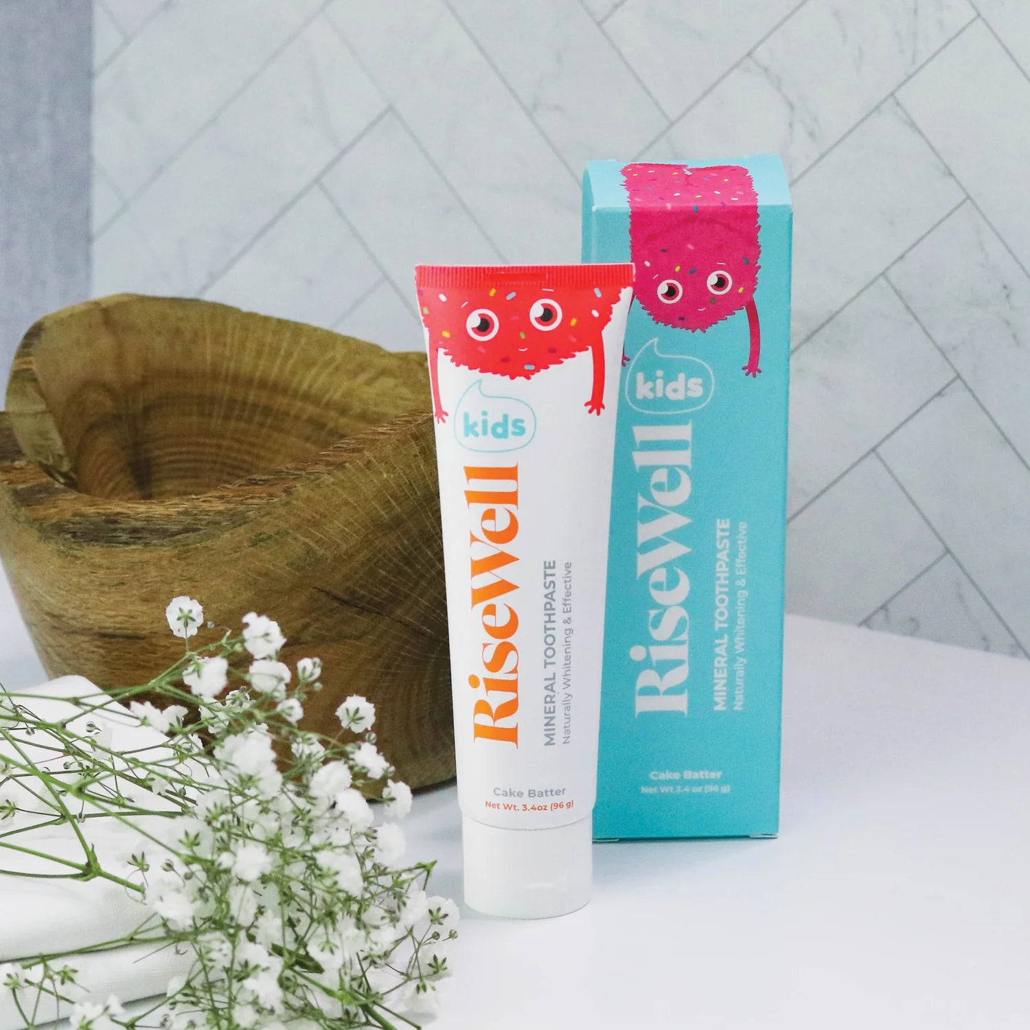 Natural Kids Mineral Toothpaste for Children - Safe & Fluoride-Free for Healthy Teeth - Perfect for Daily Brushing at Home & Travel
