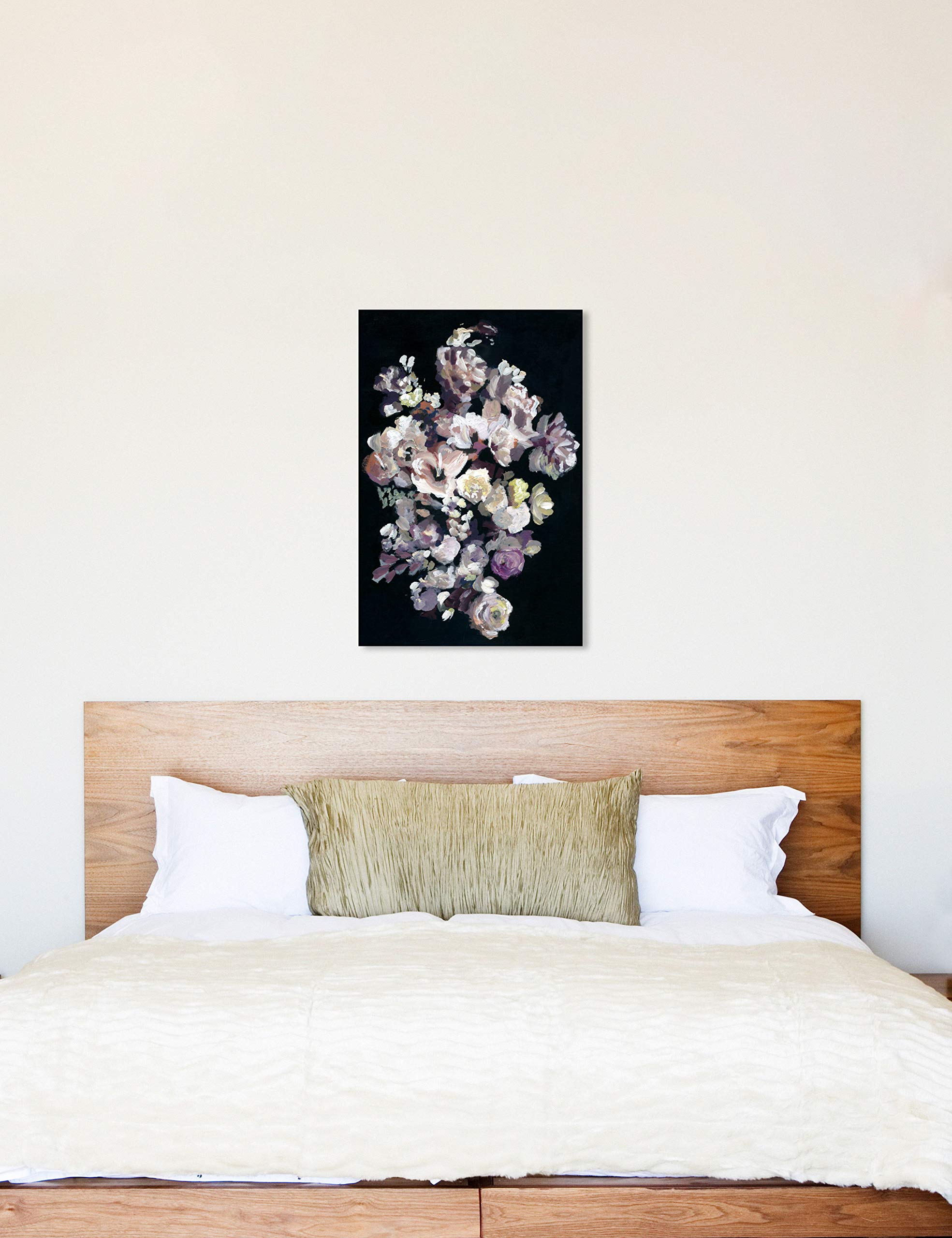 Oliver Gal Artist Co. 'Beauty in Darkness' Floral Canvas Wall Art Print - 24x36 Inches Black & Pink Home Decor for Living Room, Bedroom & Office