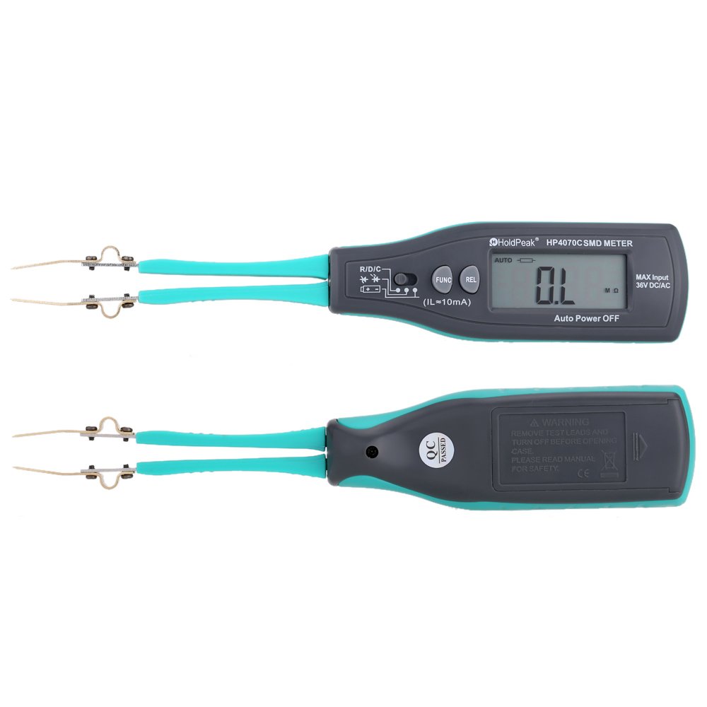 SIUKE HP-4070C Smart SMD Tester Tweezers - Handheld Digital Multimeter for Resistor, Capacitor, Diode & Continuity Testing with Relative Value Function - Perfect for Electronics Repair and PCB Maintenance