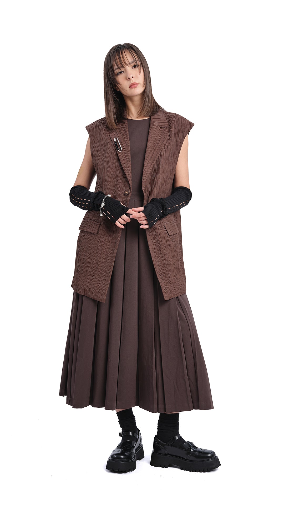 Elegant Pleated Cut Out Dress for Women - Trendy Party & Evening Wear - Perfect for Date Night, Cocktail Events & Special Occasions