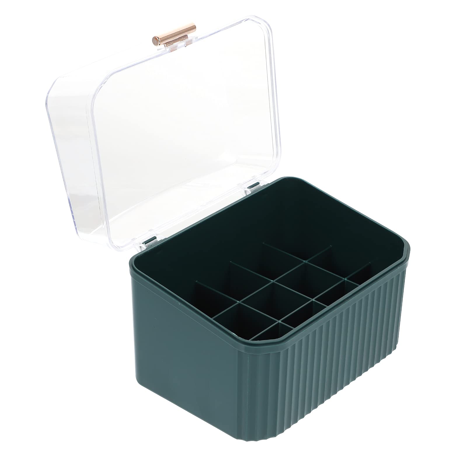 Cosmetic Storage Box with Jewelry Trays & Brush Holder - Organize Makeup for Vanity