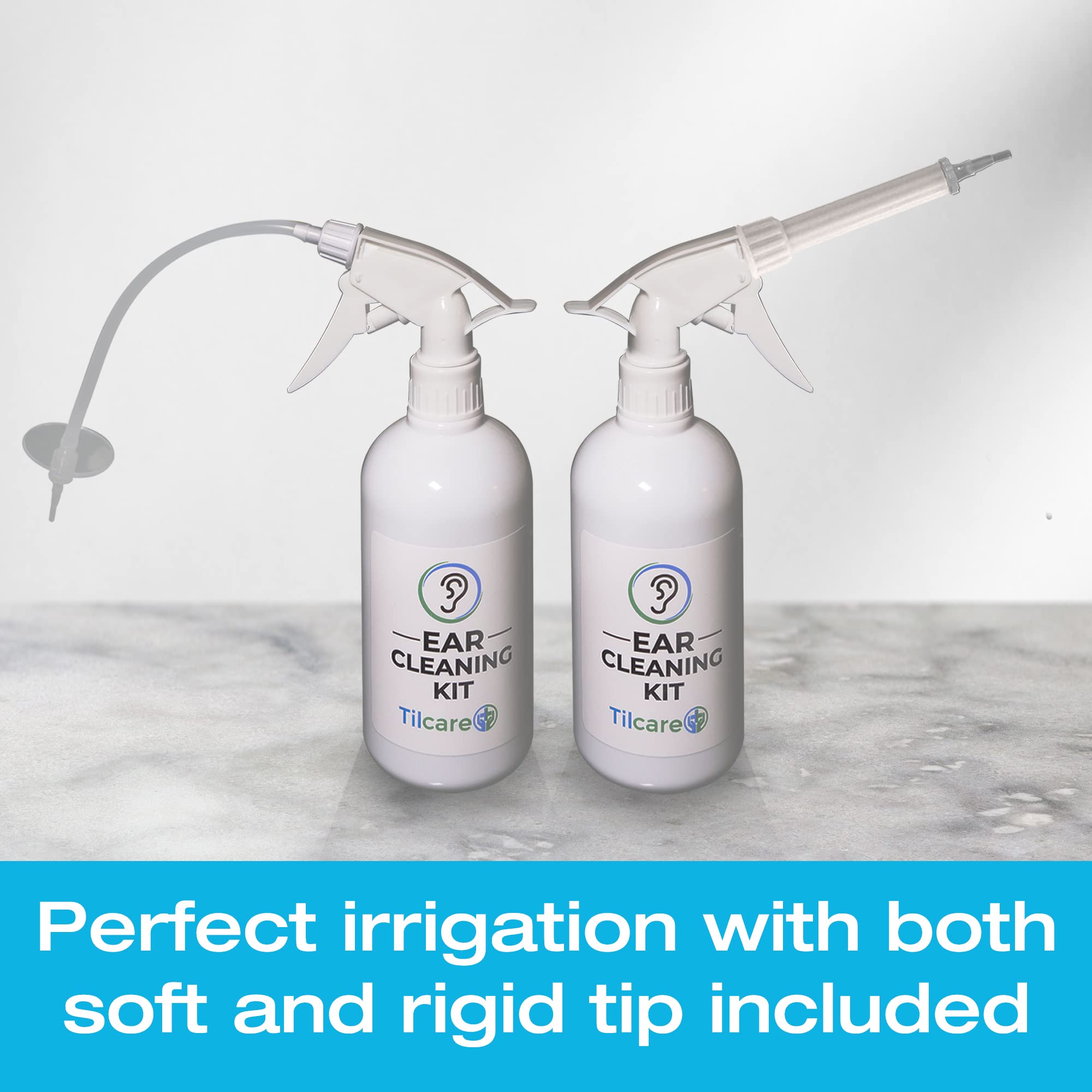 Tilcare Ear Wax Removal Kit - Safe Ear Irrigation System for Adults & Kids - Complete Ear Cleaning Set with Basin, Syringe, Curette, Towel & 30 Disposable Tips - Ideal for Home Ear Hygiene & Wax Buildup Relief