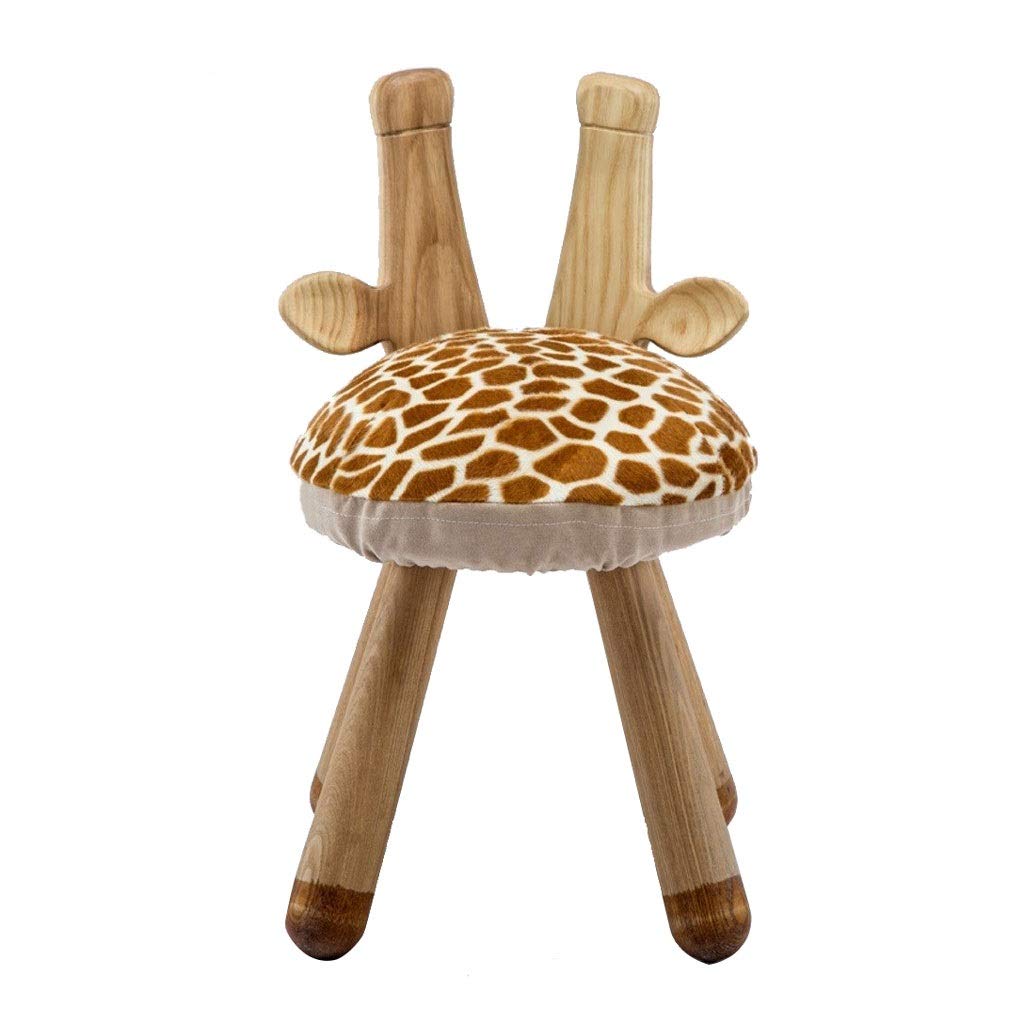 Cartoon Giraffe Stool - Nordic Solid Wood Children's Footrest Ottoman with Storage, Kids Room Decor & Baby Gift (Includes Free Socks) - Perfect for Nursery, Playroom & Cozy Living Spaces