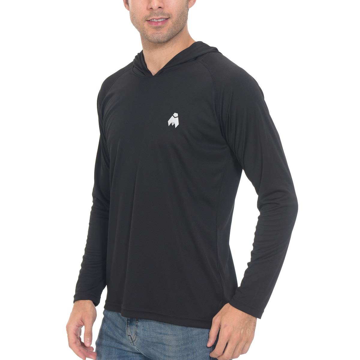 Midubi Men's Long Sleeve Rash Guard UPF 50+ UV Protection Shirt - Hooded Performance Tee for Golf, Fishing, Hiking & Running | Outdoor Sports & Active Lifestyle
