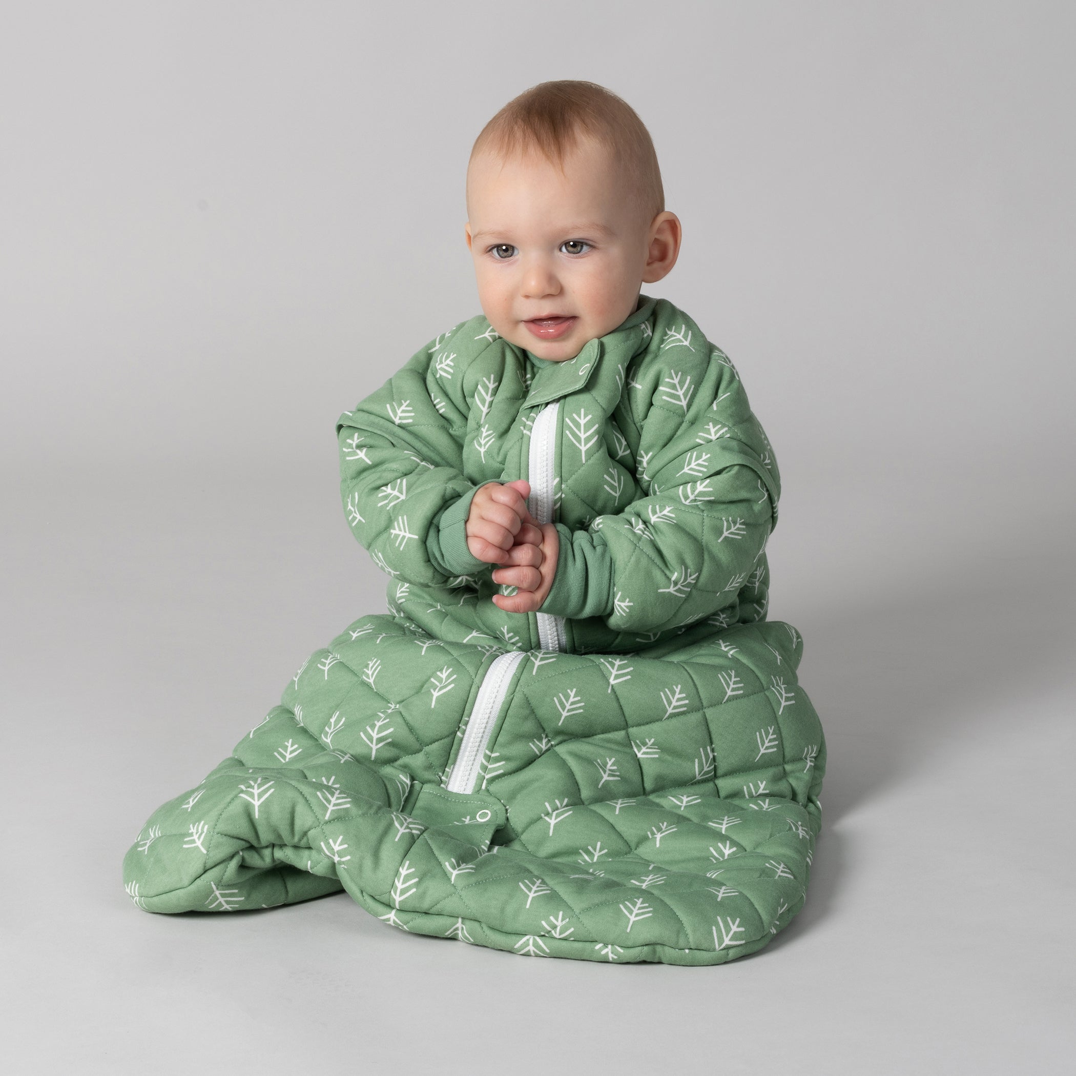 Nordic 3.5 TOG Convertible Baby Sleep Sack - Breathable Cotton Sleeping Bag for Infants & Toddlers (Forest Green) - Perfect for Nursery, Daycare & Travel