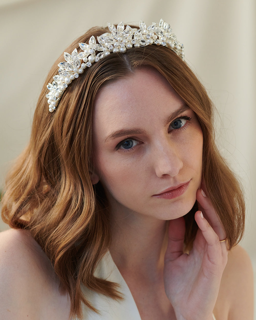 Zinnia Pearl Tiara - Elegant Bridal Hair Accessory for Weddings, Prom & Special Occasions