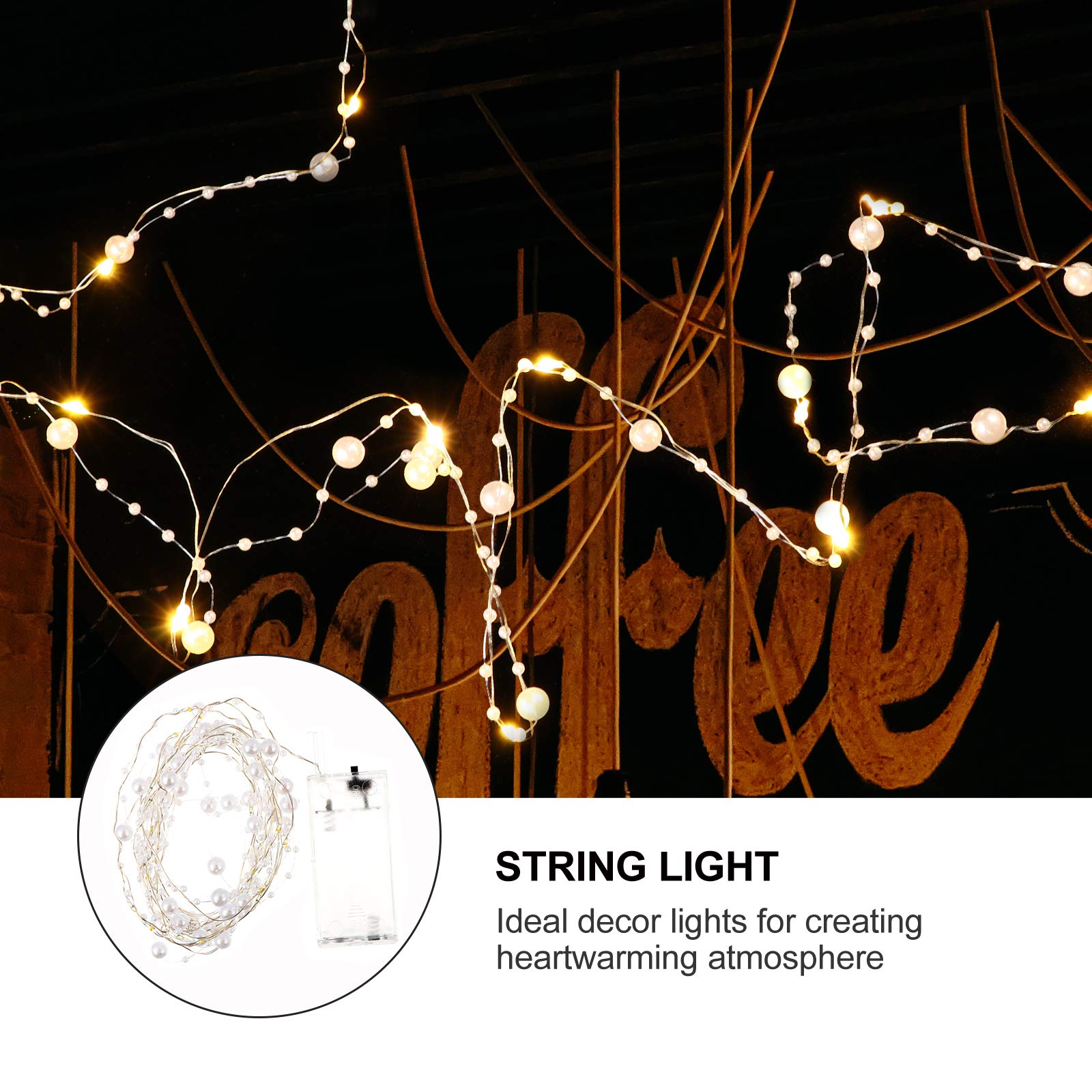SOLUSTRE LED String Lights - Warm White Fairy Lights with Copper Wire for Bedroom, Pathway, and Outdoor Decor | Durable Plastic Wreath & Pearl Design for Wedding, Party, Garden, and Holiday Lighting