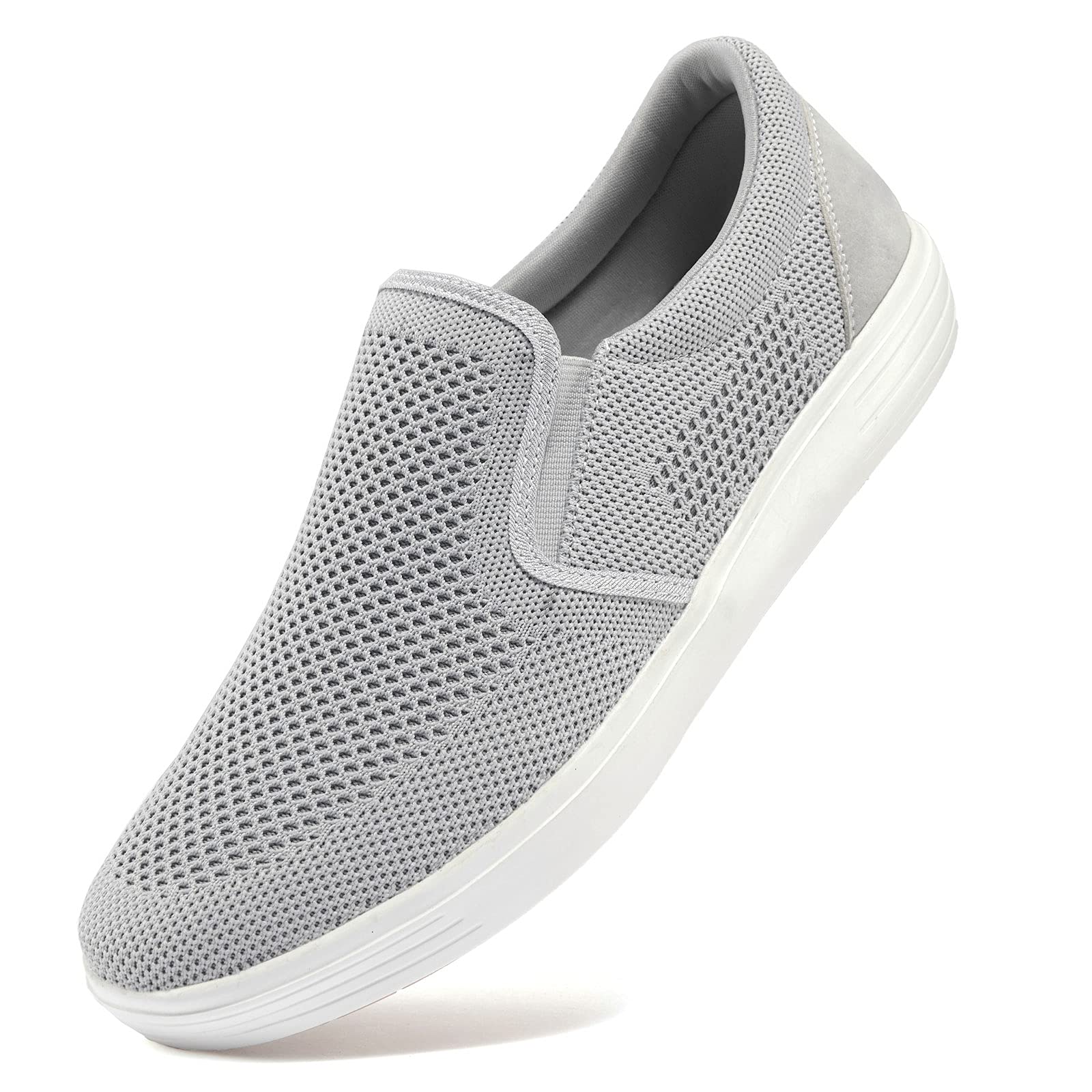 Konhill Men's Slip-On Winter Sneakers - Comfortable Knit Loafers with Memory Foam & Arch Support | Non-Slip Driving & Work Shoes for Walking, Skating & Casual Wear | Perfect for Office, Travel & Outdoor Activities