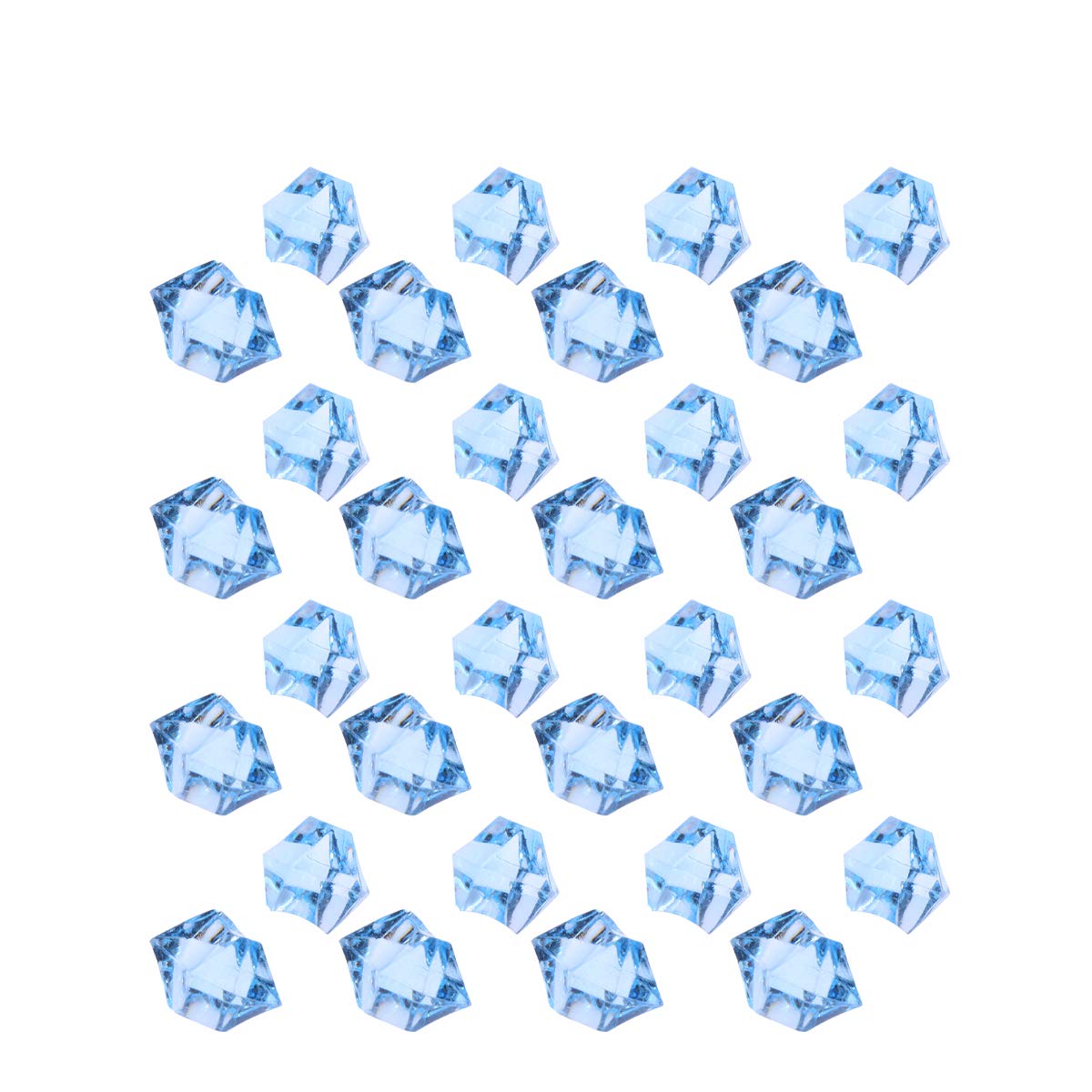 Heallily Colored Glass Vase with 150PCS Acrylic Gems - Fake Ice Cubes, Crystal Rhinestones & Decorative Rocks for Wedding, Valentine's Day, Birthday & Christmas Party Decor - Sky Blue Vase Fillers for Home, Centerpiece & Tabletop Decoration