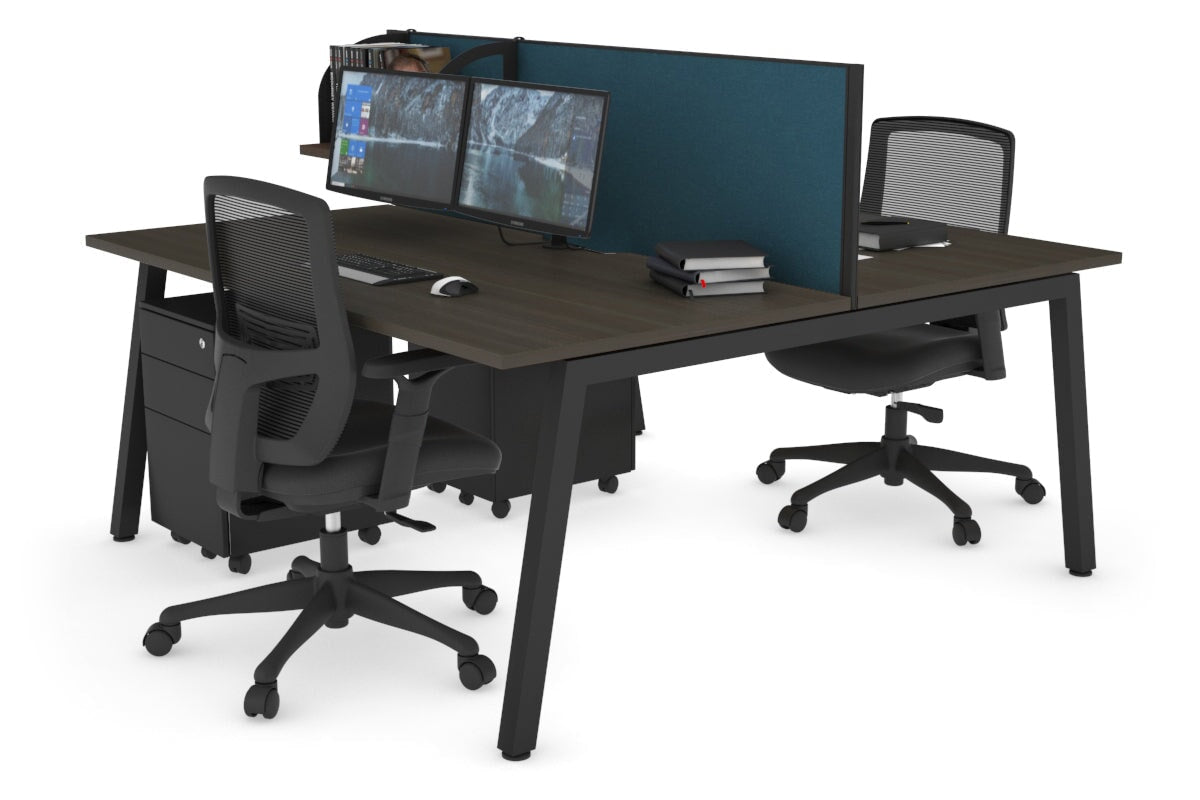 Quadro 2-Person Office Workstation Desk - 1600L x 800W with Cable Management - Perfect for Collaborative Workspaces & Home Offices
