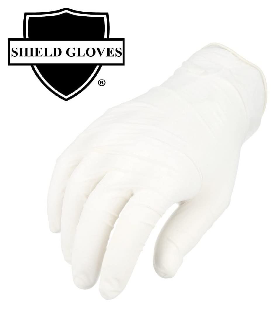 PSBM Powder-Free Disposable Latex Gloves - Large Size (4.5 Mil Thickness) - Box of 2000 Clear Gloves for Medical, Cleaning, Food Handling & Industrial Use