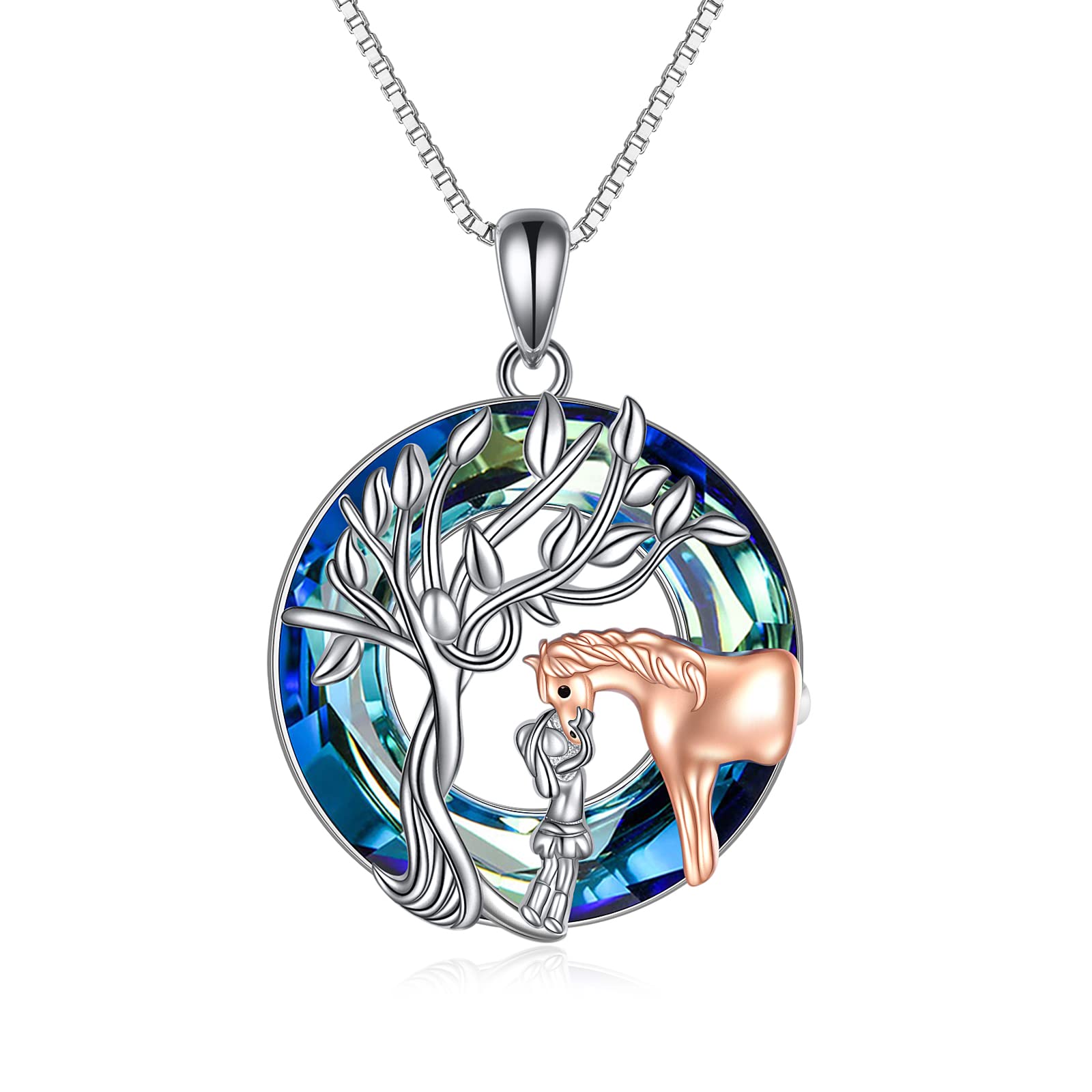 WIINICACA Sterling Silver Unicorn Necklace for Women & Girls - S925 Horse Pendant with Crystal Charm - 18+2 Inch Adjustable Chain - Perfect Birthday Gift for Teens, Mom & Unicorn Lovers | Ideal for Everyday Wear, Special Occasions & Gift Giving