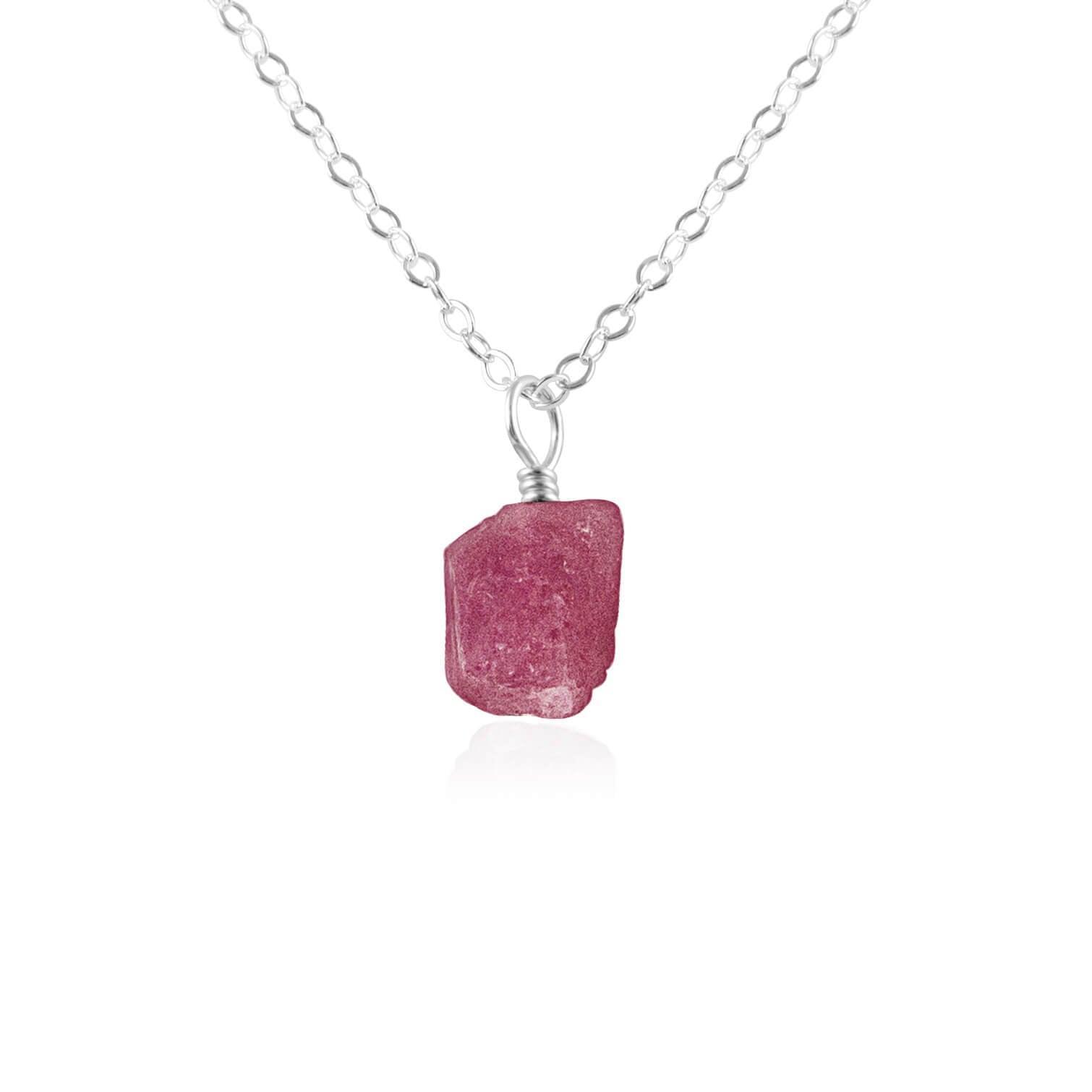 Natural Raw Pink Tourmaline Pendant Necklace - Dainty Gemstone Jewelry for Women, Gift for Her, Perfect for Everyday Wear & Special Occasions