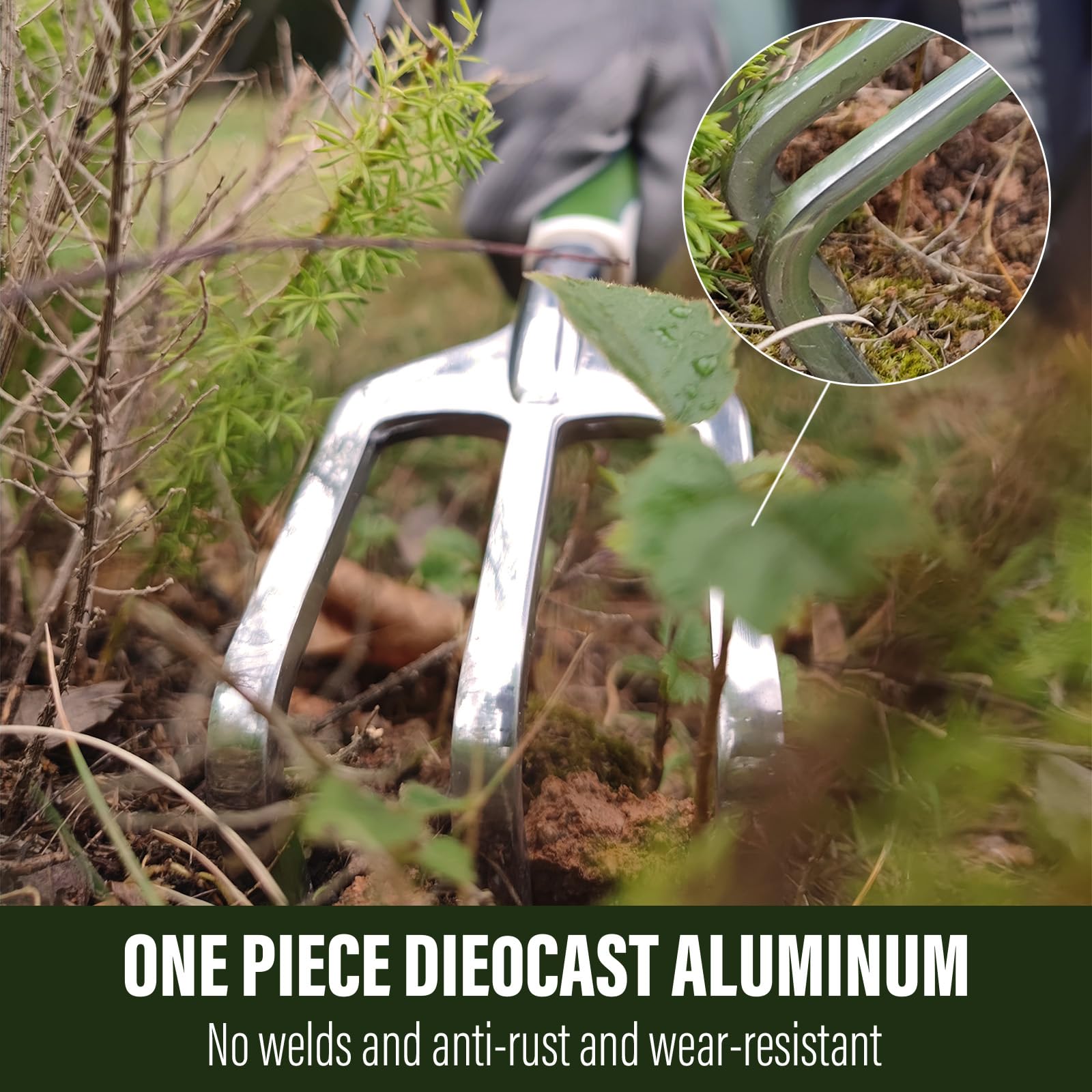 9-Piece Heavy Duty Gardening Tools Set with Non-Slip Grip & Storage Bag - Perfect for Weeding, Planting & Outdoor Work