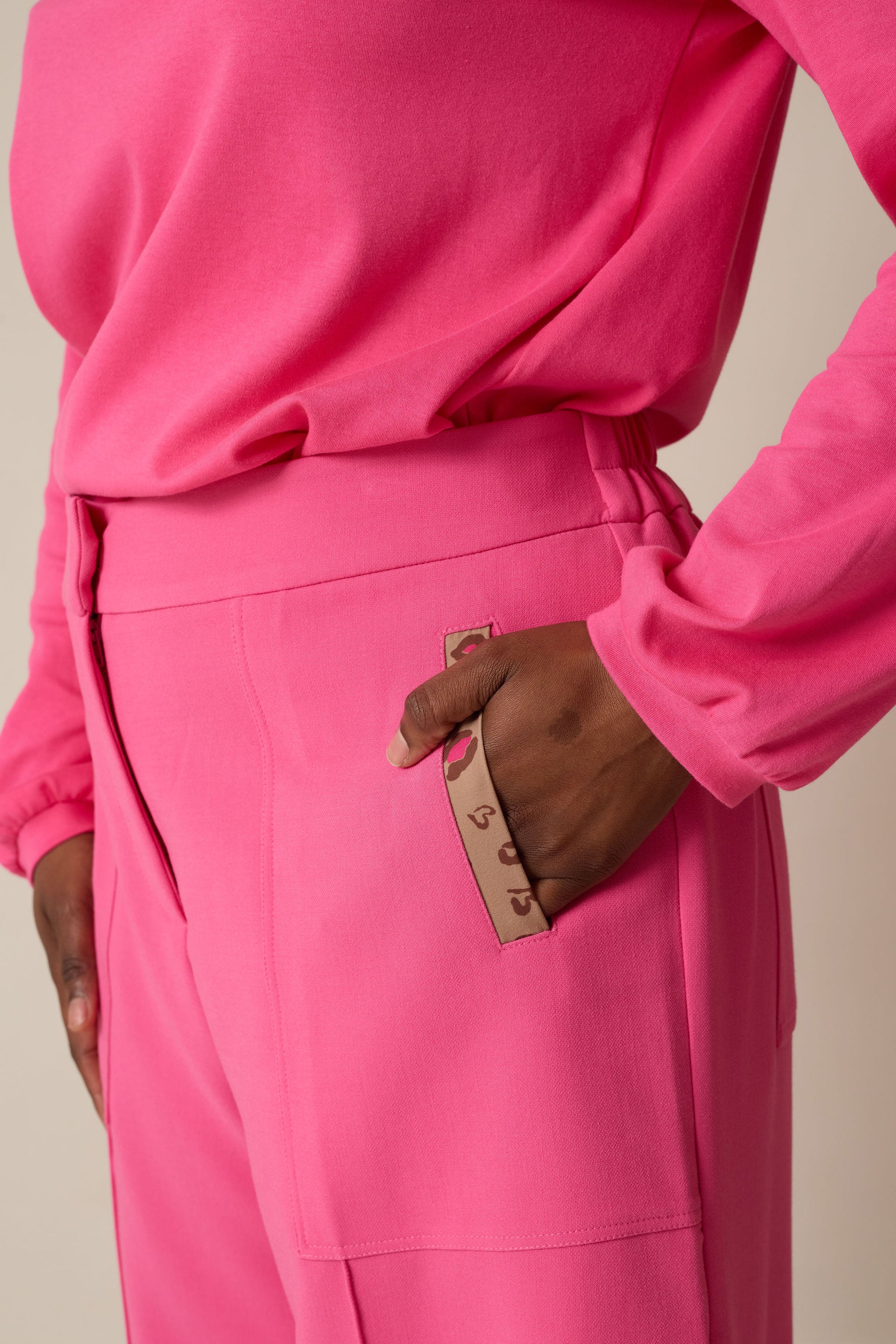 Cherish Women's High Waist Pink Culottes - Comfortable & Stylish Wide Leg Pants for Work, Travel & Casual Outfits