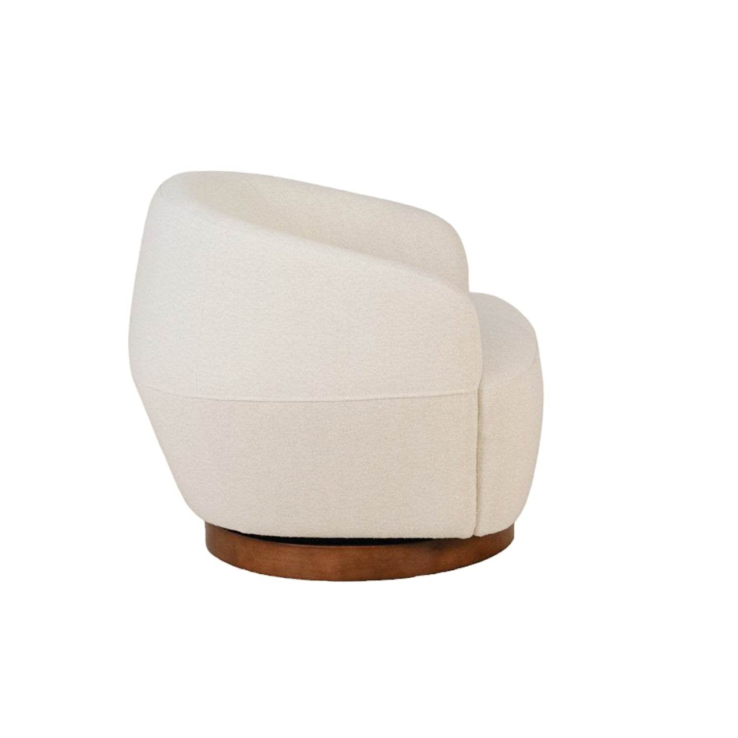 Pod Swivel Lounge Chair Mellow Ivory - Modern Accent Chair for Living Room, Bedroom & Office - 360° Rotating Comfortable Reading Chair with Ottoman